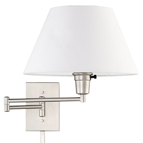 Brushed Nickel,White Shade
