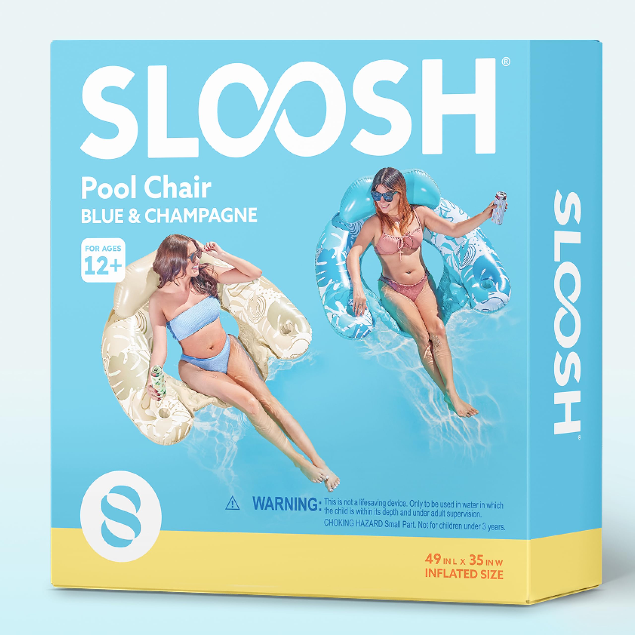 **2 Pack Inflatable Pool Floats for Adults - Floating Chairs with Cup Holders, Summer Water Hammock & Noodle Mat (Leaf Design) - Perfect for Swimming Pools, Beach Parties & Relaxing by the Lake**