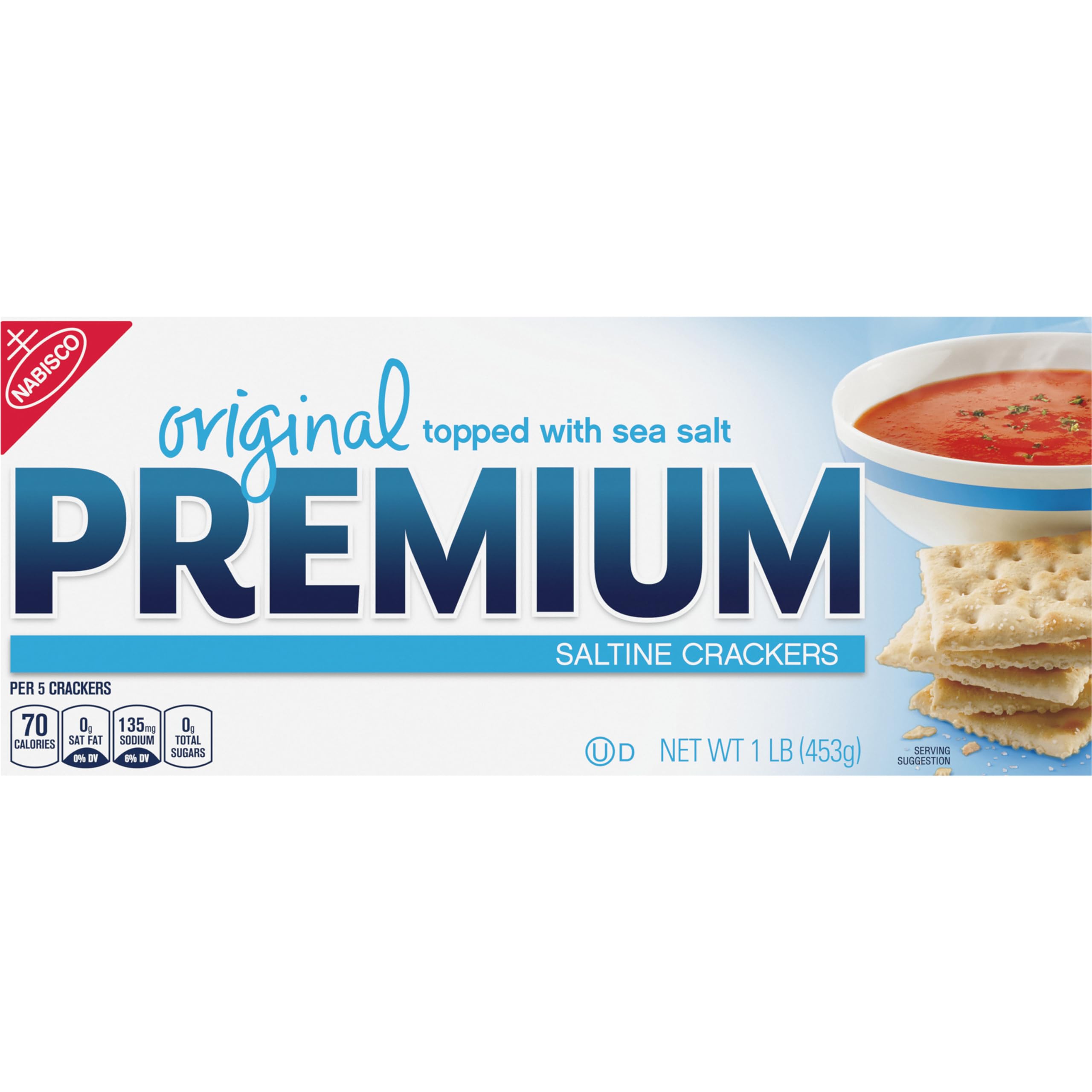 Premium Original Saltine Crackers - 12-16 oz Bulk Box - Healthy Lunch Snacks & Party Food for Office, School & Picnics