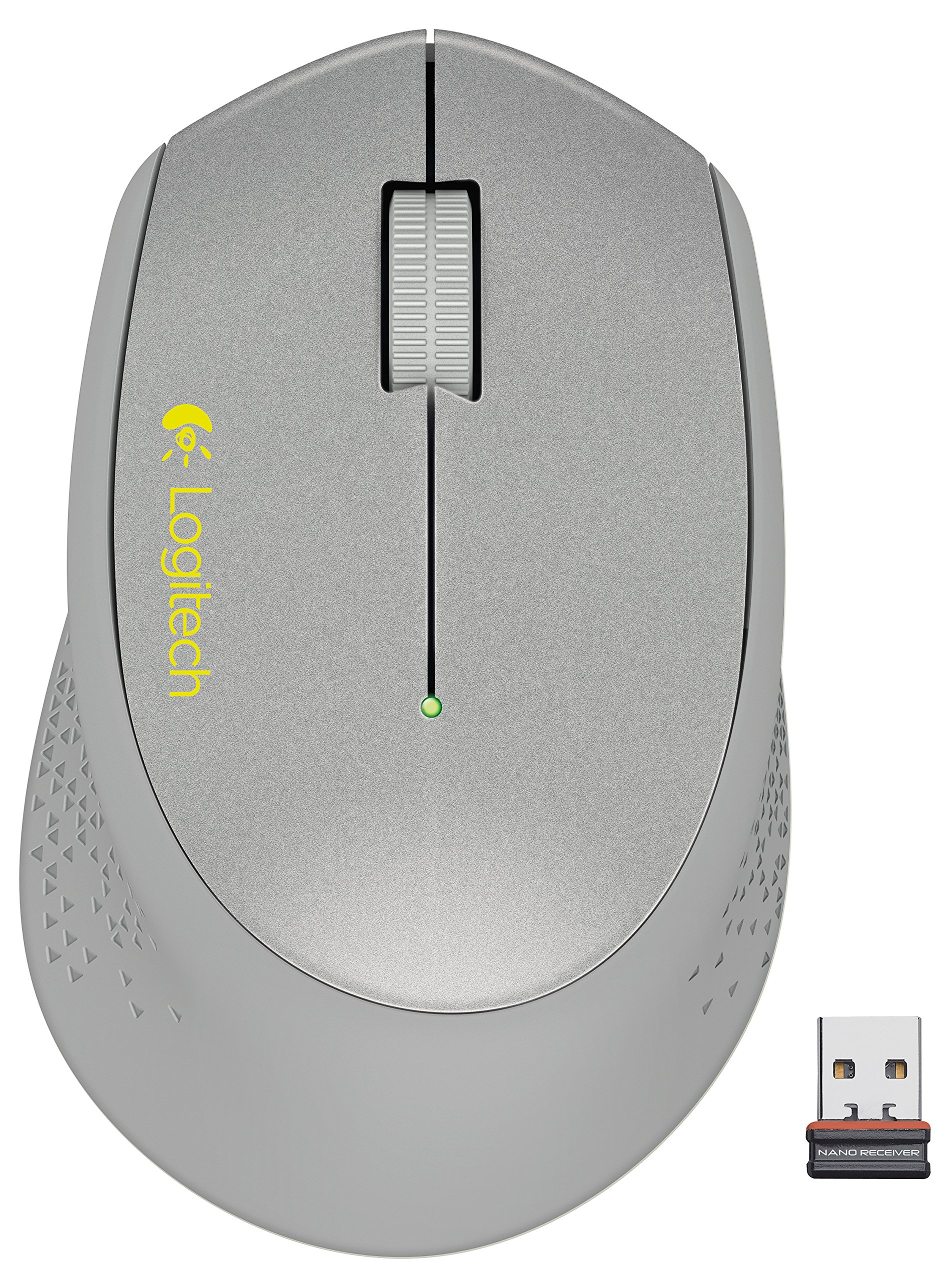 Logitech Wireless Mouse - Ergonomic Design, 2.4GHz USB Receiver, 3 Adjustable DPI, Silent Click - Compatible with PC, Laptop, Mac (Silver) | Perfect for Office, Home & Gaming Use