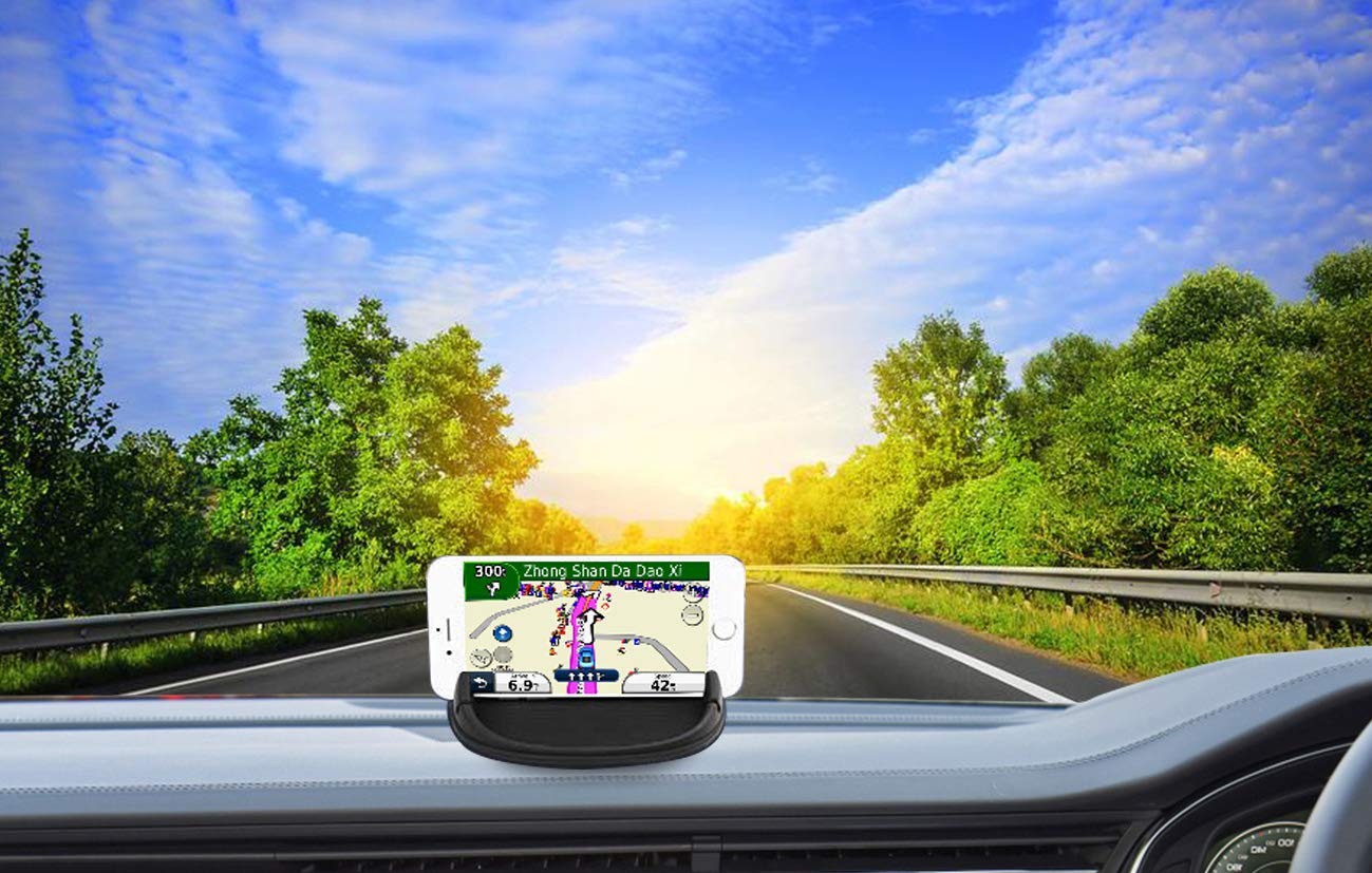 Car Phone Holder for Dashboard - Anti-Slip Silicone Phone Mount Stand Compatible with iPhone, Samsung & Android Smartphones | Perfect for Road Trips, Commuting & GPS Navigation