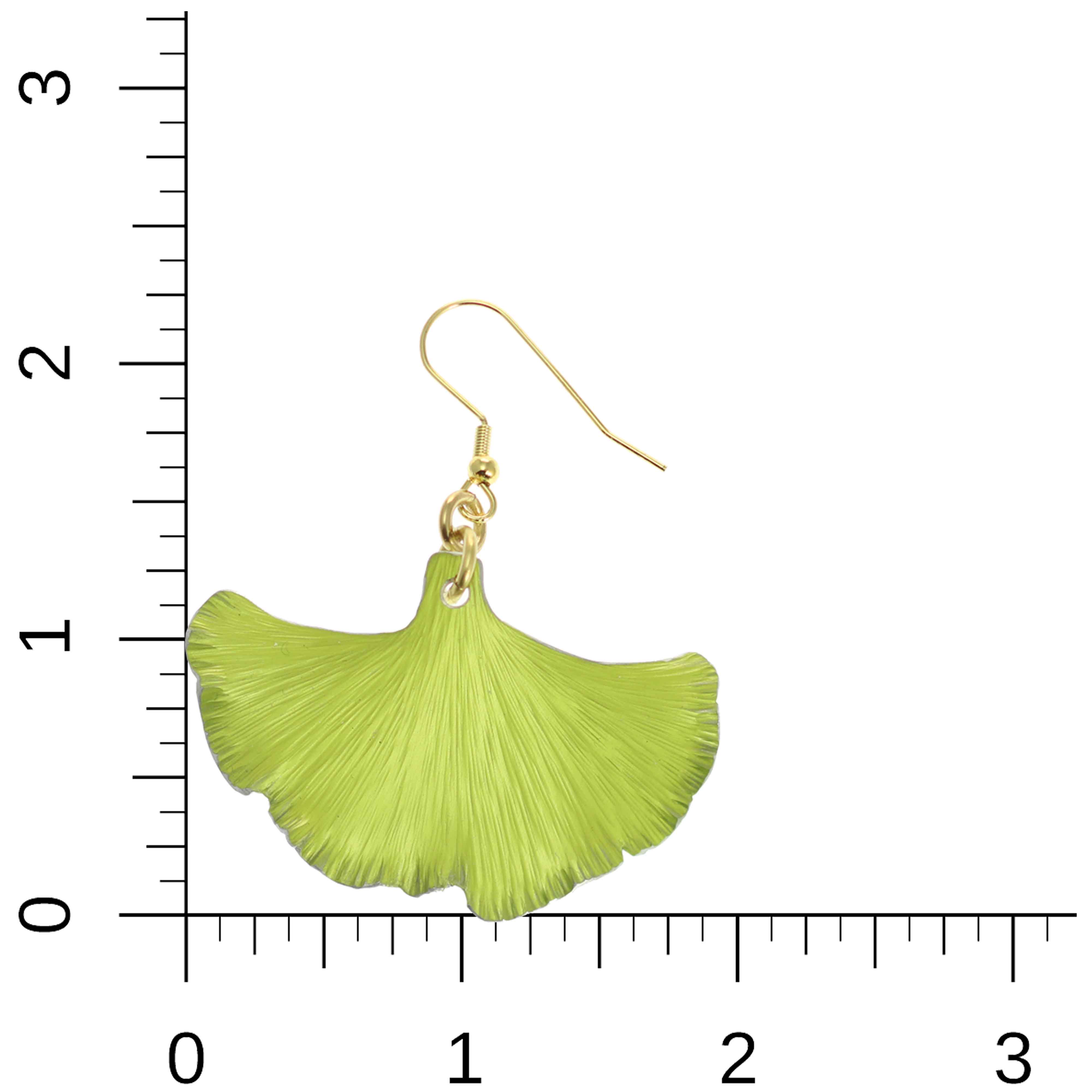 Sour Candy Apple Green Anodized Aluminum Ginkgo Leaf Earrings for Women - Boho Nature-Inspired Jewelry for Everyday Wear & Special Occasions