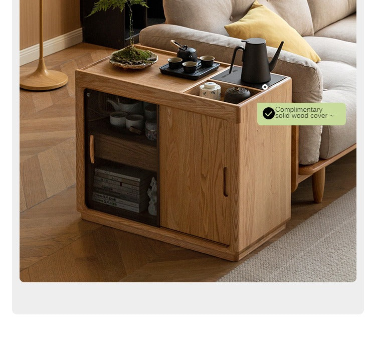 Solid Oak Wood Modern Coffee Table - Stylish & Durable Living Room Furniture for Home Decor & Entertaining
