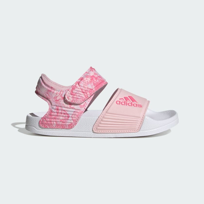 Adidas Kids' Adilette Pink Sandals for Girls - Comfortable & Stylish Water Shoes for Beach, Pool, and Summer Play