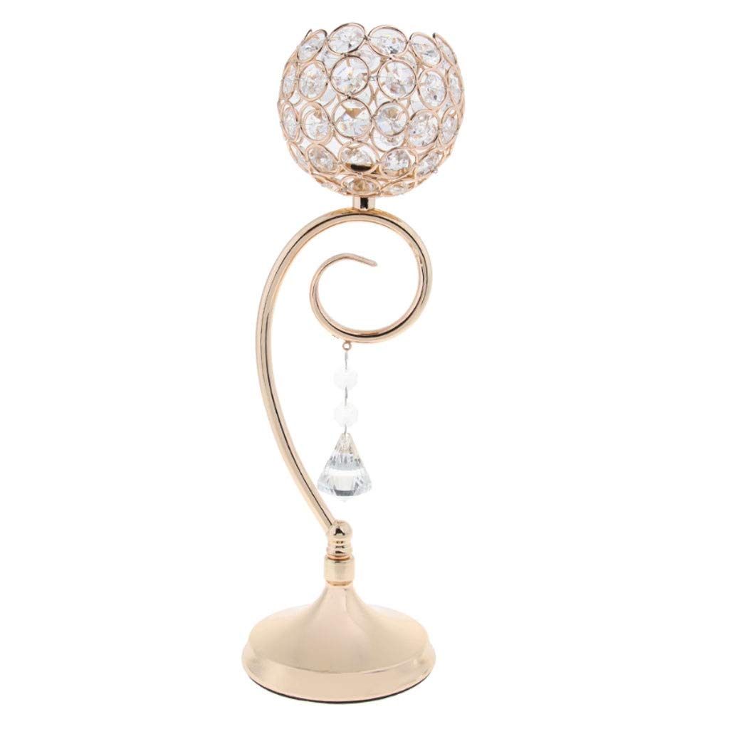 Elegant Gold Crystal Candle Holder Stand - Silver & Golden Candlestick for Wedding Centerpieces, Home Decor, and Table Settings - Perfect for Romantic Dinners, Tea Lights, and Holiday Decorations