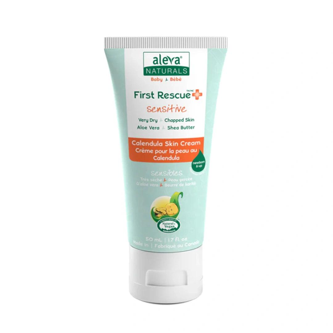 Aleva Naturals First Rescue+ Calendula Skin Cream 50ml (1.7 fl oz) - Soothing Baby Eczema & Diaper Rash Relief for Sensitive Skin