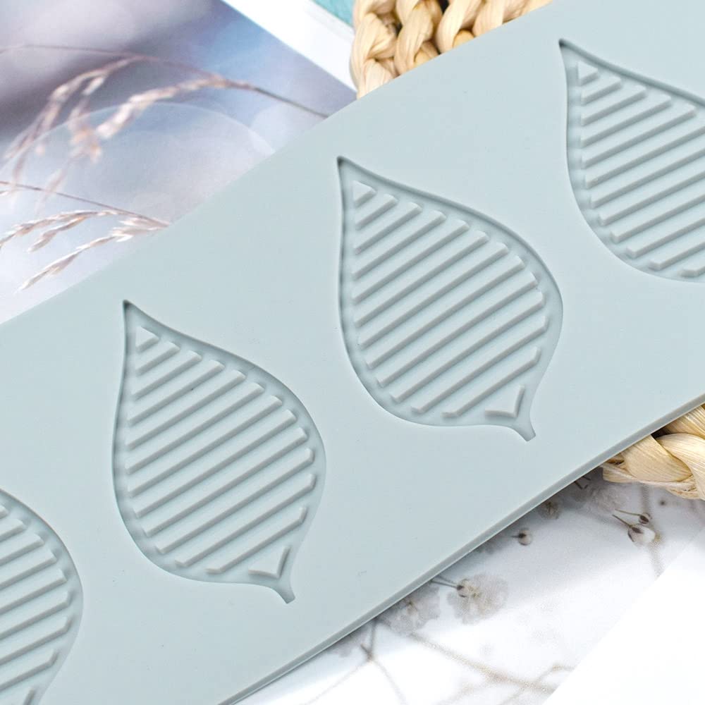 3D Hollow Leaf Fondant Lace Mold - Multi Leaves Flower Silicone Cake Decorating Molds for Chocolate, Sugar Candy & Cupcake Baking - 8.08x3.08x0.12 Inch - Perfect for Wedding Cakes, Birthday Parties & DIY Dessert Decorations