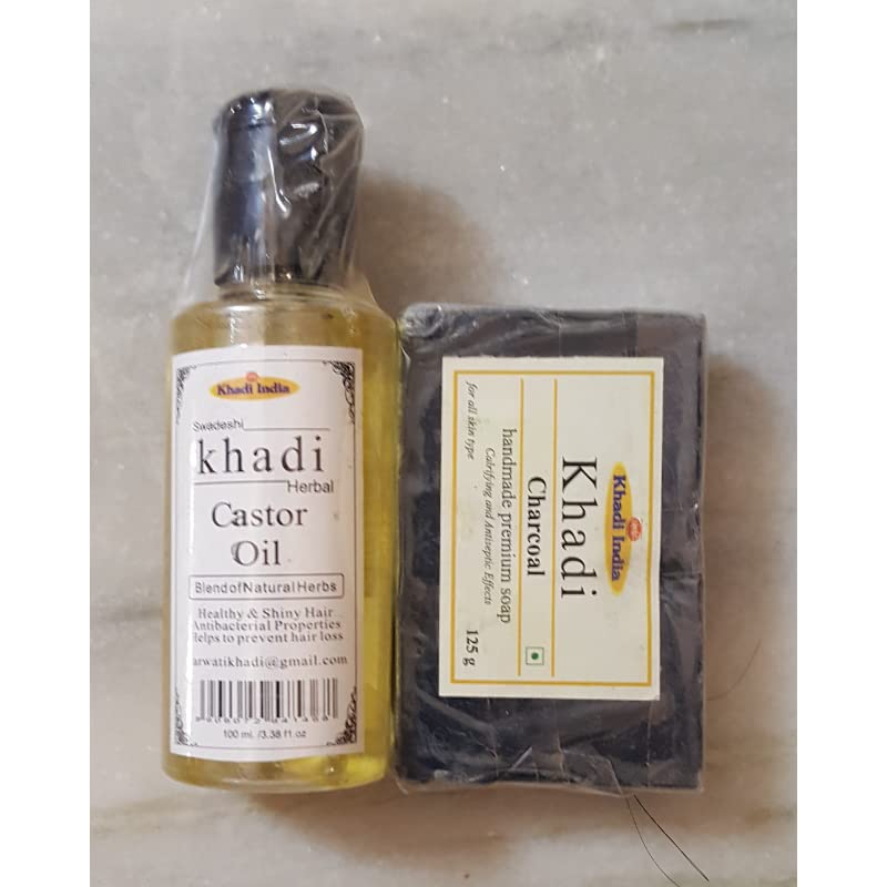 Annu Collection Herbal Castor Oil & Herbal Charcoal Soap - Handmade Natural Skincare for Hair Growth & Deep Cleansing - Perfect for Daily Face Wash & Scalp Treatment
