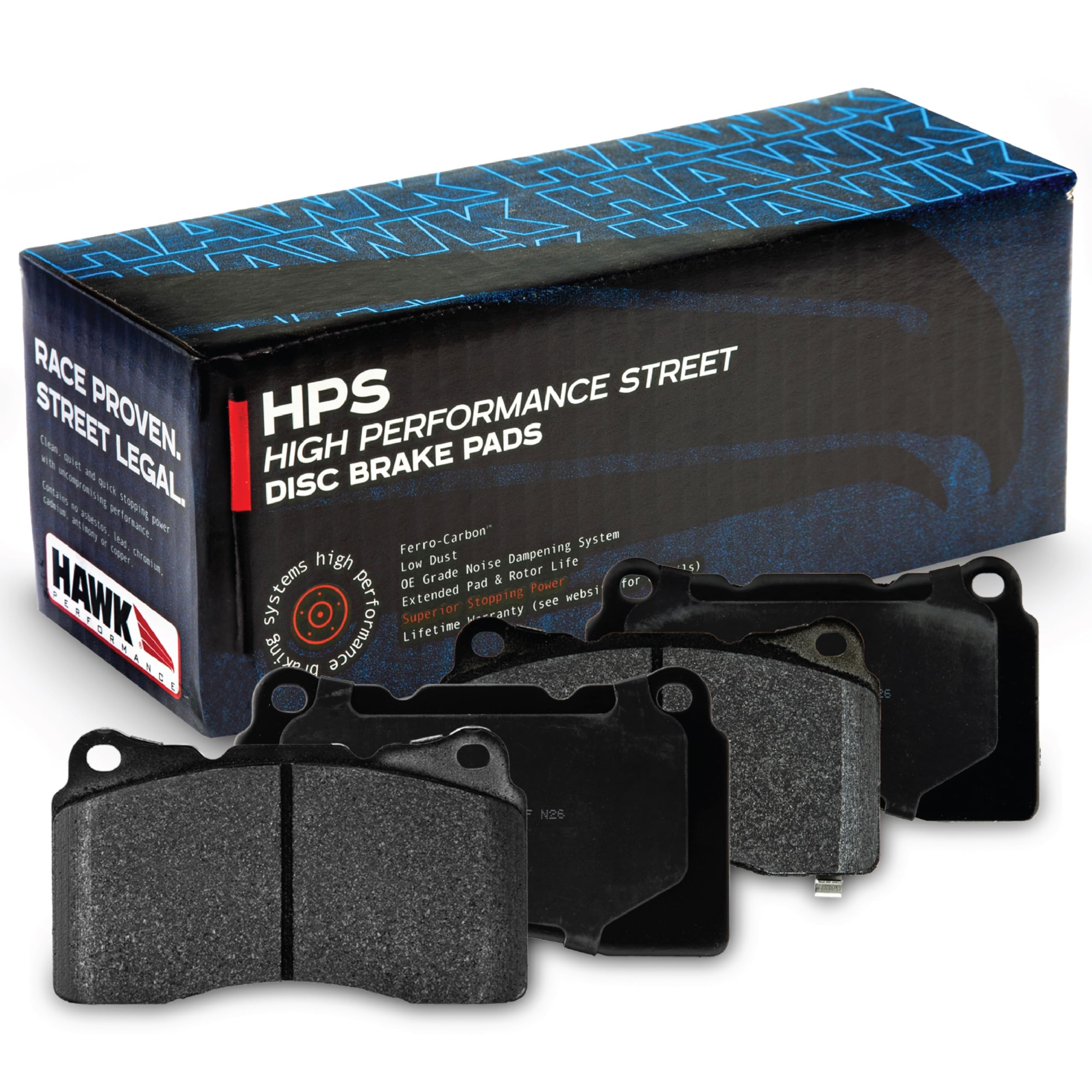 HB453F.585 HPS Performance Street Brake Pads - High Performance Ceramic Brake Pads for Cars & Trucks - Perfect for Daily Driving, Racing & High-Speed Performance - Low Noise & Dust Formula