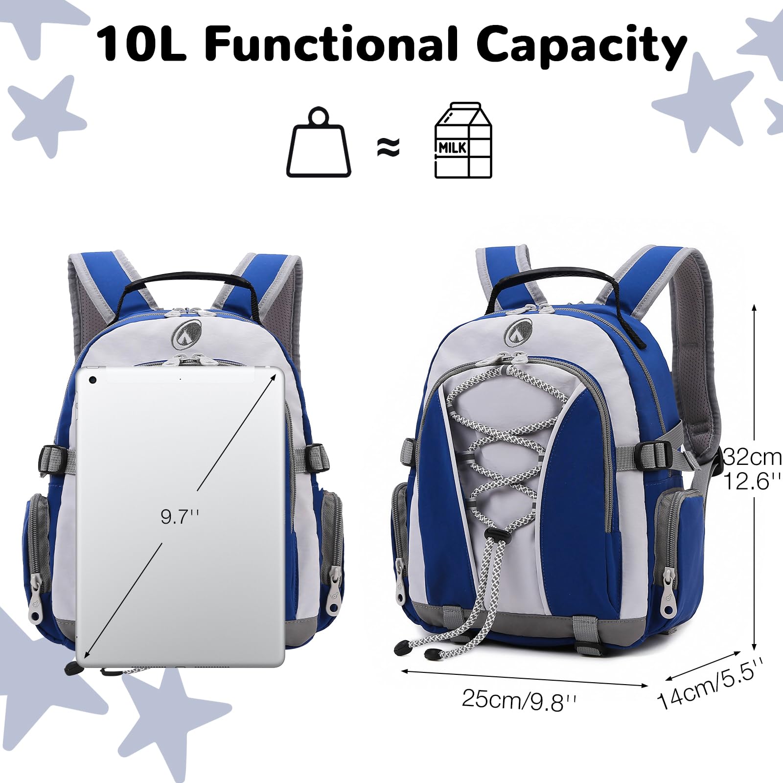 10L Bluey Toddler Backpack for Boys & Girls - Kids School Backpack for Preschool & Kindergarten - Cute Mini Travel Daycare Bookbag - Perfect for School, Travel & Daily Adventures
