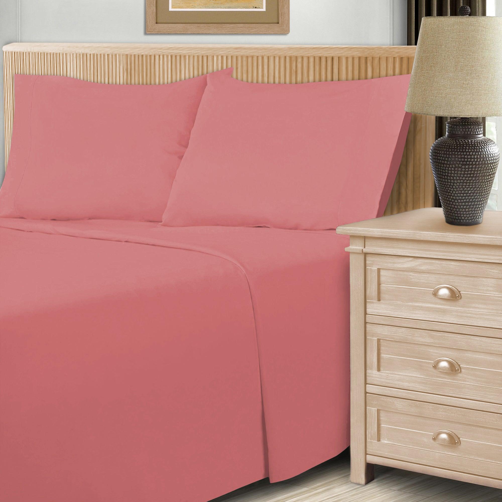 600 Thread Count Cotton Blend Solid Deep Pocket Sheet Set - Ultra Soft & Breathable Bed Sheets for Queen & King Size Beds - Perfect for Luxury Bedroom & Hotel Use