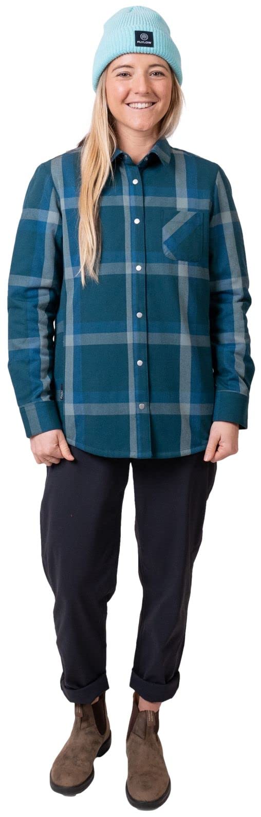 Flylow Women's Penny Insulated Flannel Shirt - Warm Winter Plaid Button-Up for Skiing, Hiking & Outdoor Adventures