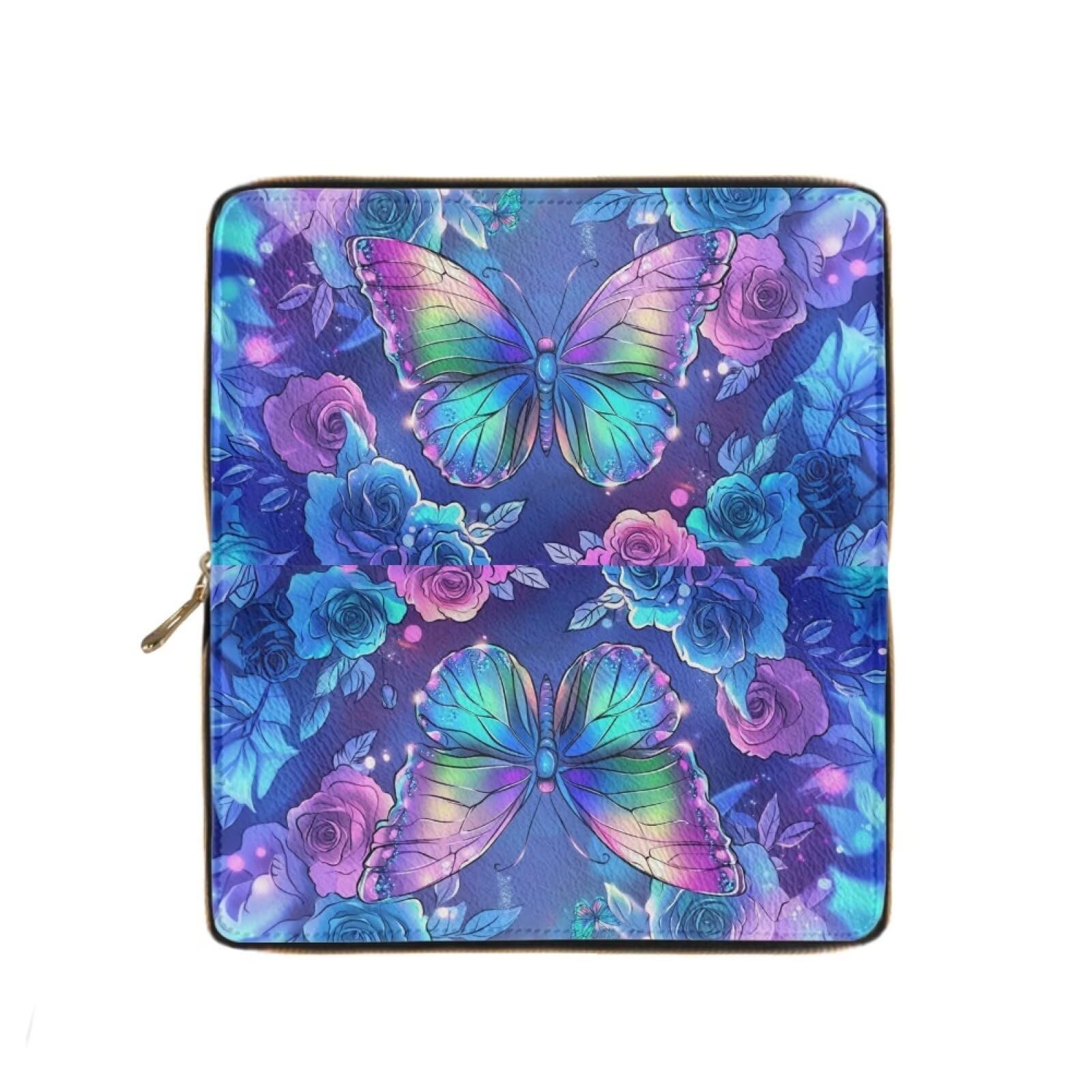 FOR U DESIGNS Women's PU Leather Clutch Purse - Slim Lightweight Wallet with Butterfly Print - Credit Card Holder & Phone Wallet - Perfect for Evening Parties, Travel, and Daily Use