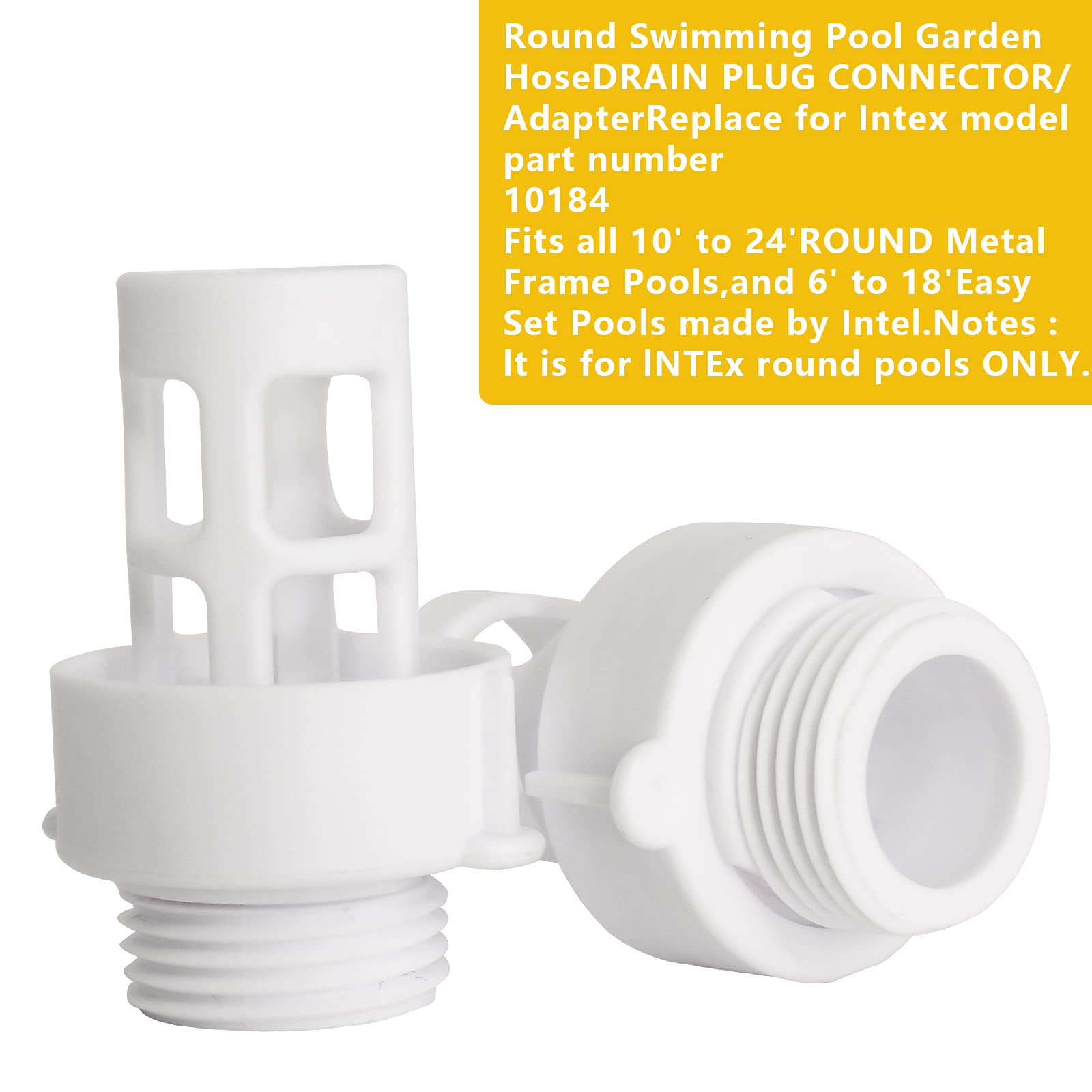 Intex Pool Hose Connector - Garden Hose Drain Plug for Above Ground Round Pools - Swimming & Maintenance