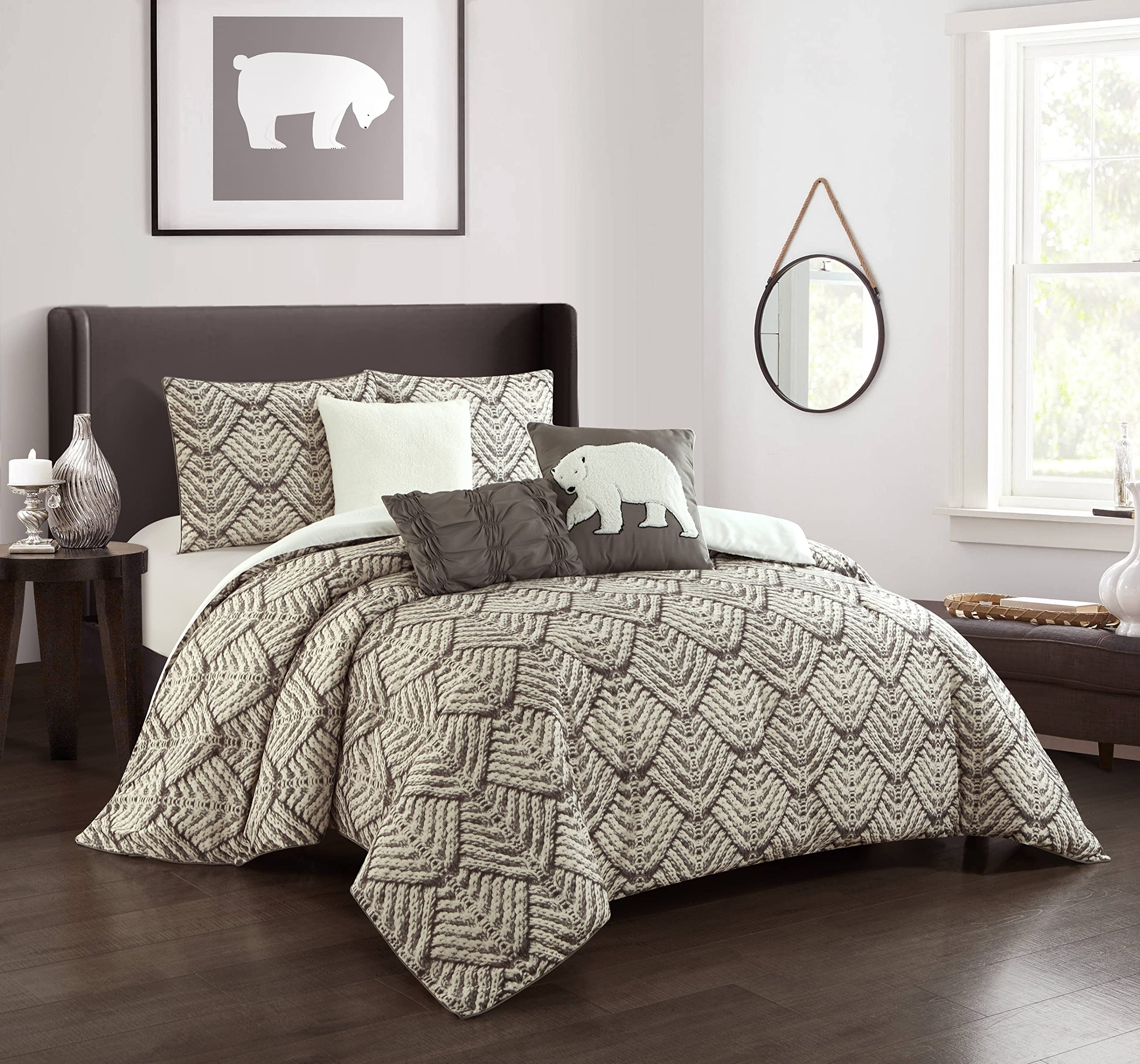 Premium Taupe Comforter Set for Queen Bed - 6 Piece Luxury Bedding Collection | Soft & Cozy for All Seasons | Perfect for Master Bedroom, Guest Room & Airbnb