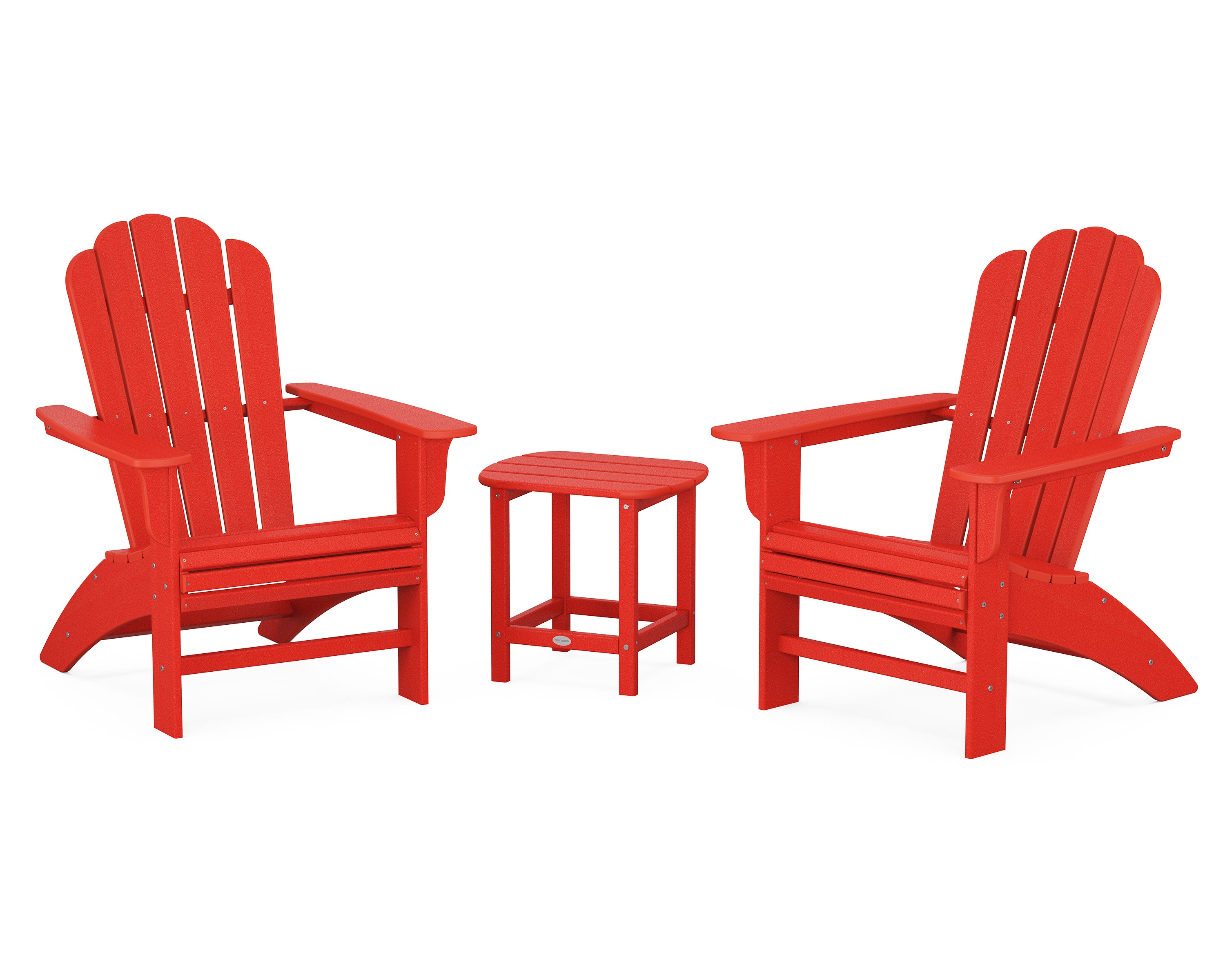 POLYWOOD Country Living Cottage Curveback Adirondack Chair 3-Piece Outdoor Patio Set - Perfect for Garden, Poolside & Backyard Relaxation