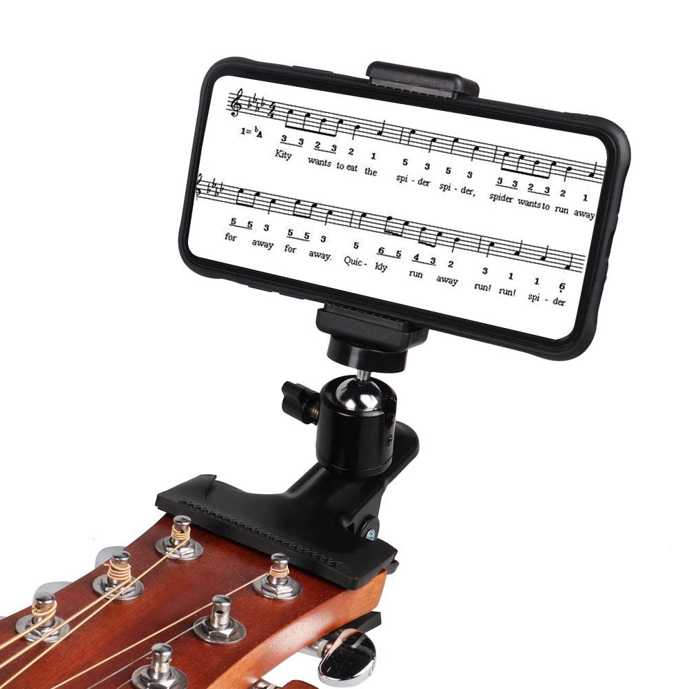 Guitar Bass Headphone Holder - Compatible with iPhone & Samsung for Live Streaming & Music Practice