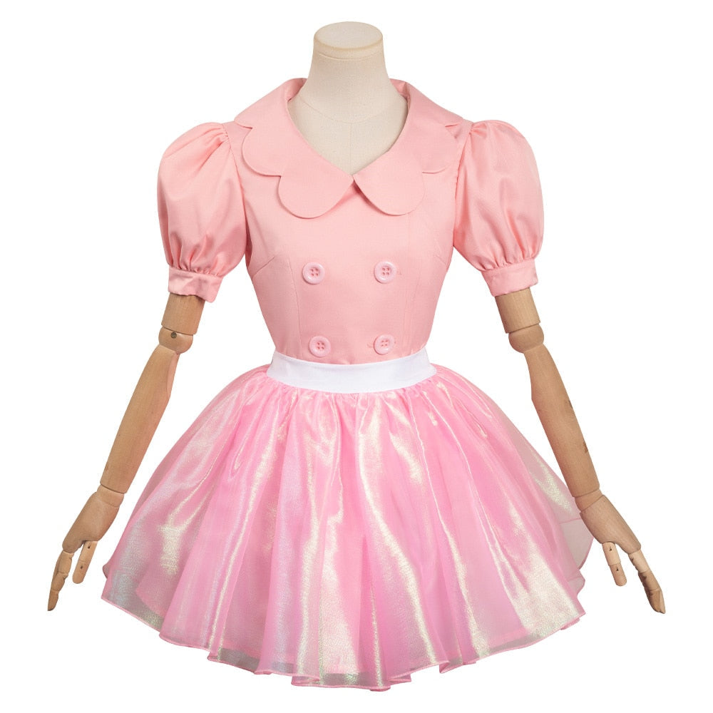 Barbie Margot Robbie Pink Yarn Skirt Costume Set with Hat & Earrings - Adult & Girls Halloween, Cosplay, Carnival Outfit - Perfect for Halloween Parties, Cosplay Events & Themed Dress-Up