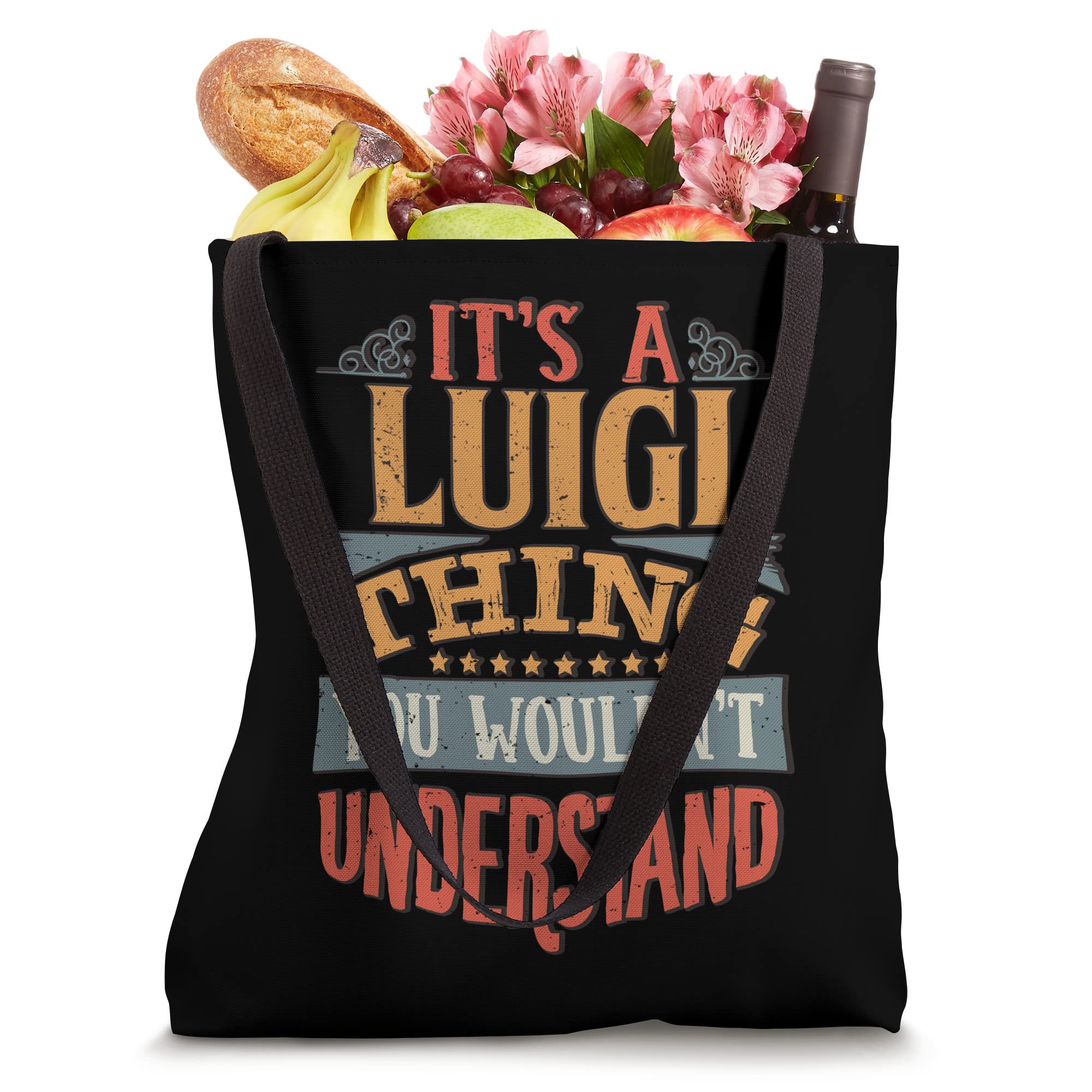 Luigi Name Tote Bag - Personalized Reusable Shopping Bag for Women & Men - Perfect for Groceries, Beach, Work & Travel
