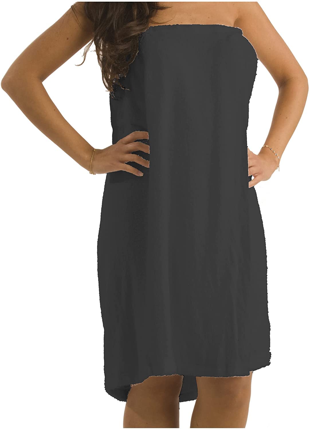 Embroidered Spa Wraps for Women - XX Large Black Bathrobe for Shower, Bath, Swimming Pool, Gym & Lounge | Soft Terry Cloth Robe for Post-Workout, Spa Day & Relaxation at Home