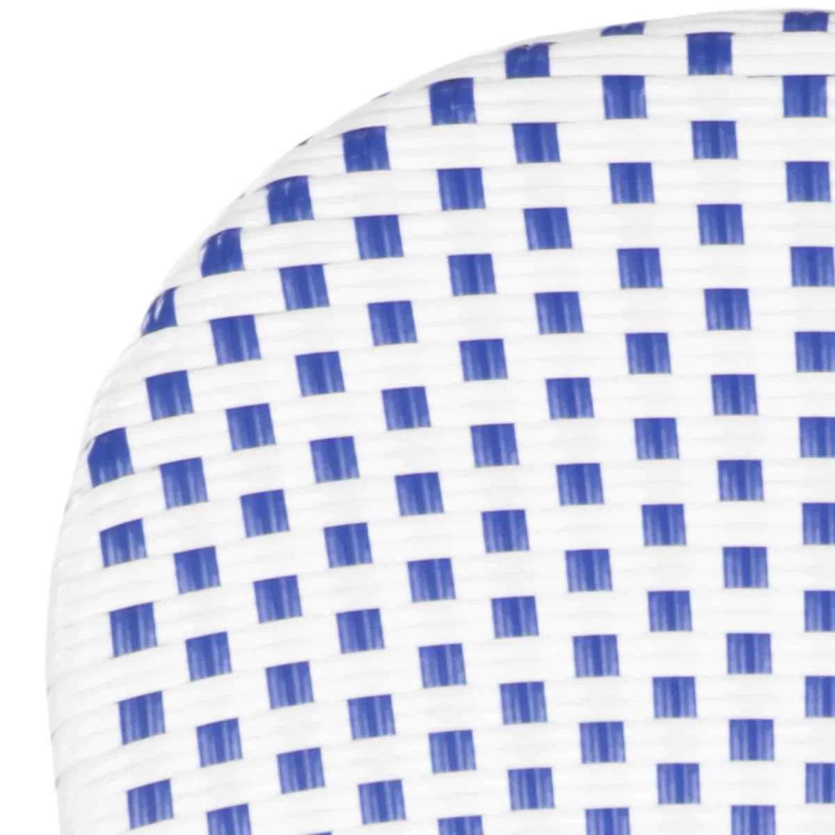 Blue and White Stacking Bistro Armchair - Outdoor Patio Dining Chairs for Cafe, Restaurant, and Garden Decor - Weather-Resistant Stackable Chairs for Commercial or Home Use