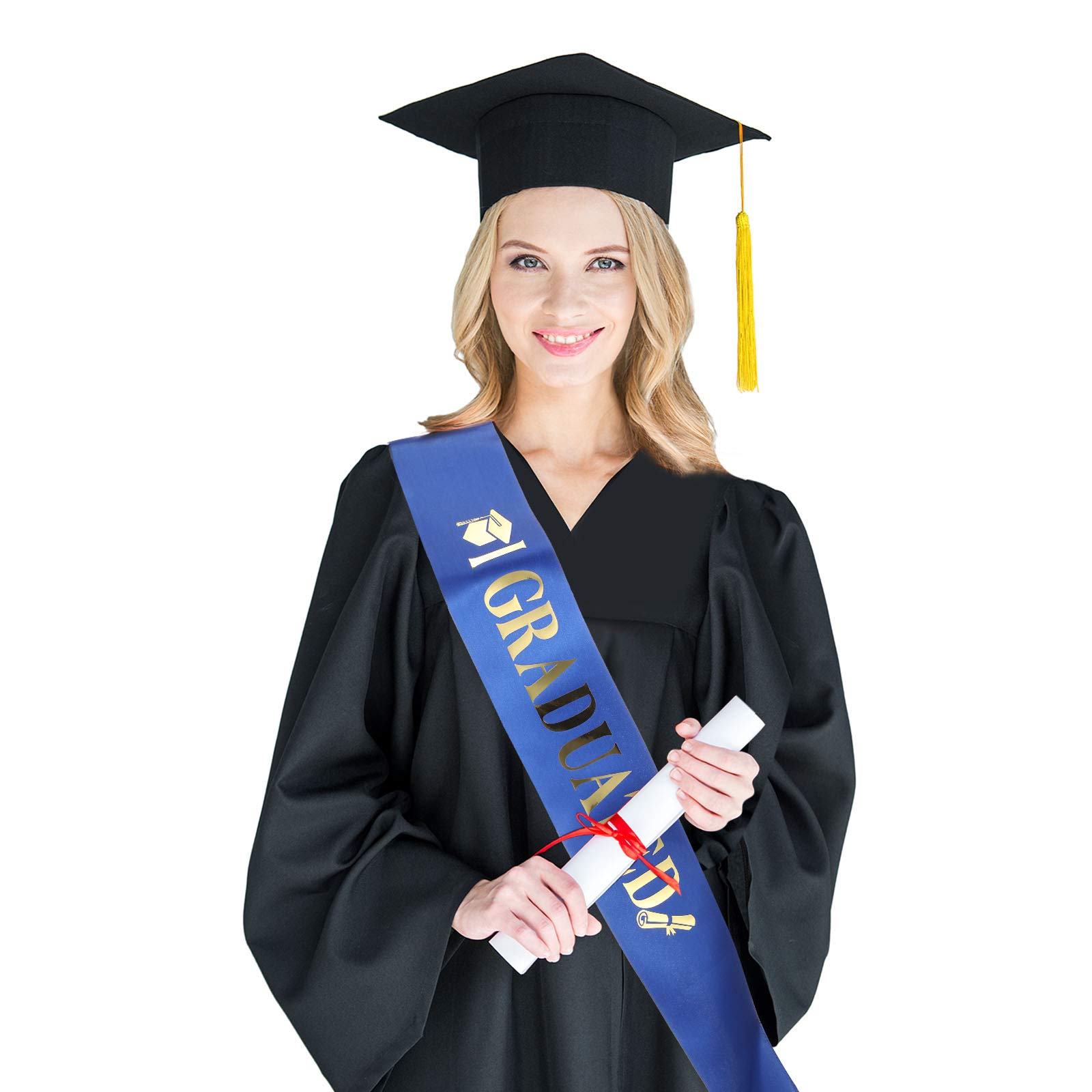 Chuangdi 2024 Graduation Satin Sash & Rhinestone Tiara Crown Set - Elegant Party Decor for Graduation Ceremony, Prom, Birthday Celebration