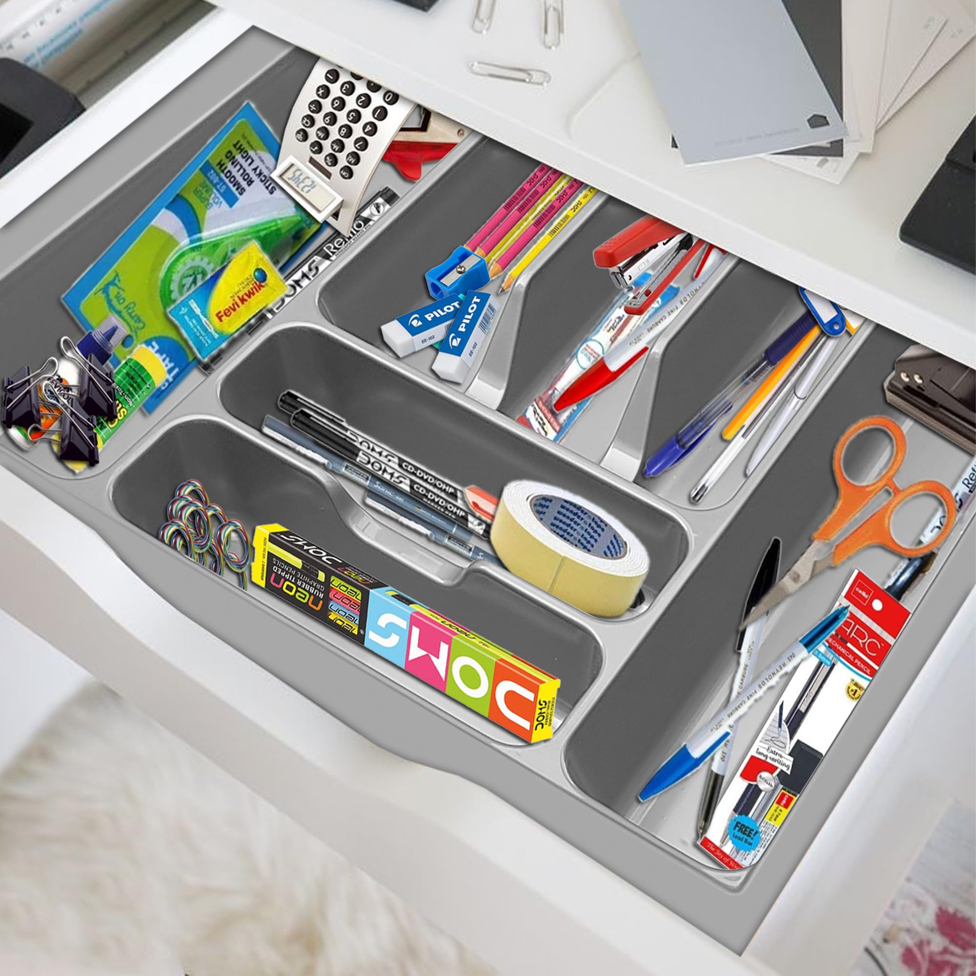 SmartSlide 530 X 475mm Kitchen Drawer Organizer - Cutlery Tray, Silverware & Cosmetics Storage for Modular Kitchen Baskets & Tandem Drawers - Perfect for Utensil Organization & Bathroom Accessories Storage