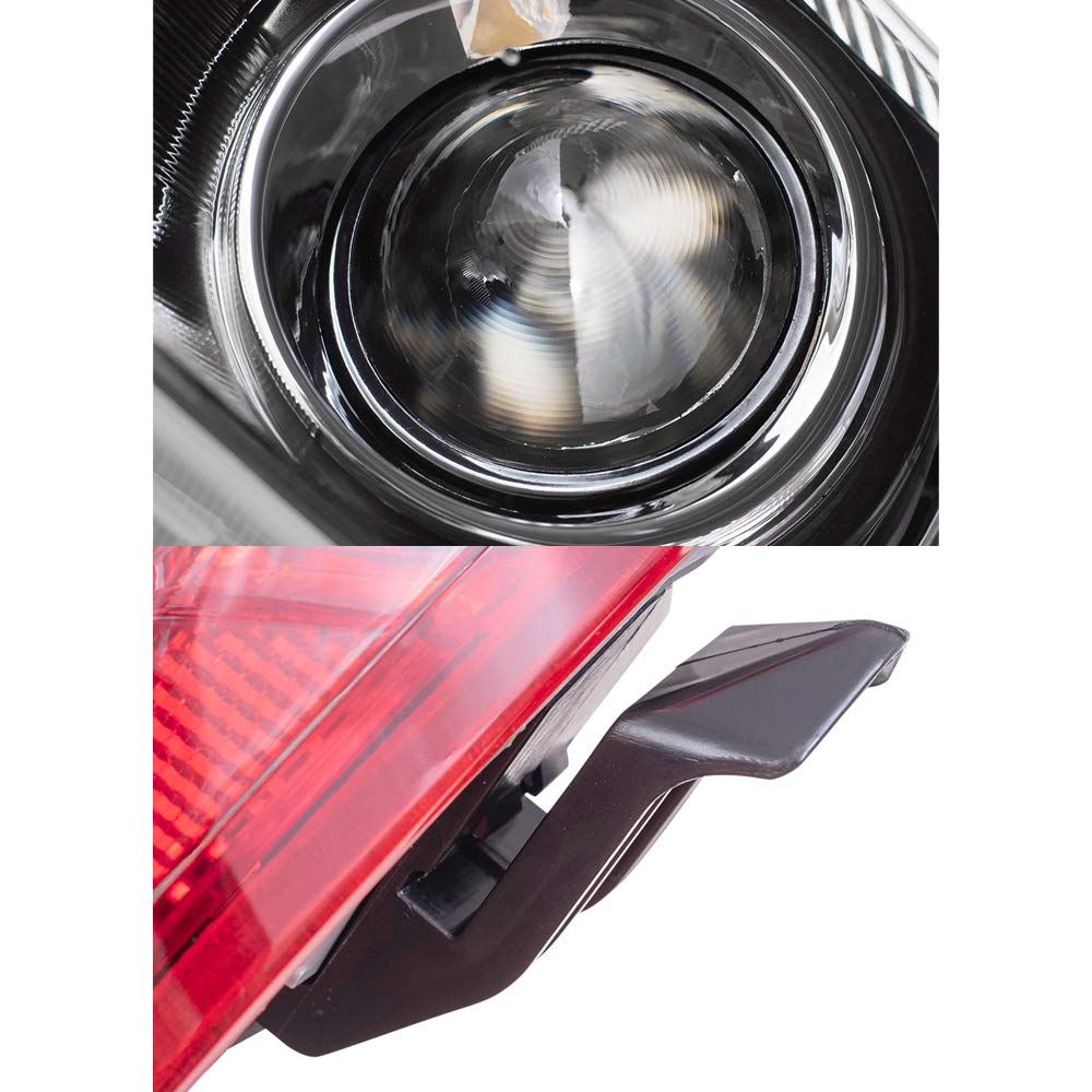 Smoked Lens Headlights & Quarter Mounted Tail Lights 4-Piece Set for 2010-2011 Toyota Camry SE (USA Built) - Replacement Driver & Passenger Side Lights for Enhanced Style and Visibility - Perfect for Night Driving and Car Customization