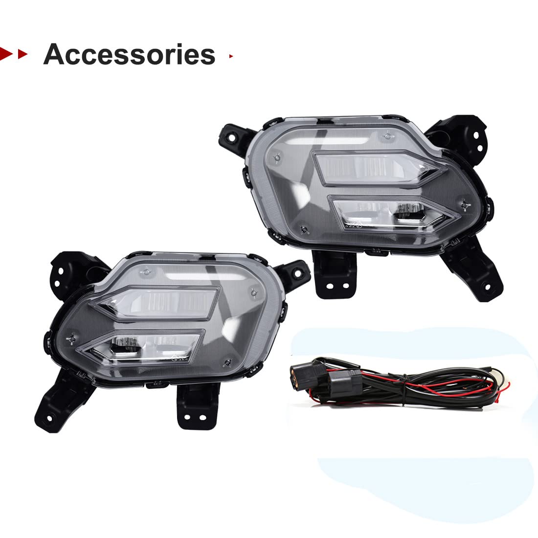 2021-2022 KIA Sorento EX/SX/Hybrid LED Daytime Running Lights & Fog Lights Kit - Bright White, Wiring Harness Included | Perfect for Night Driving & Enhanced Visibility