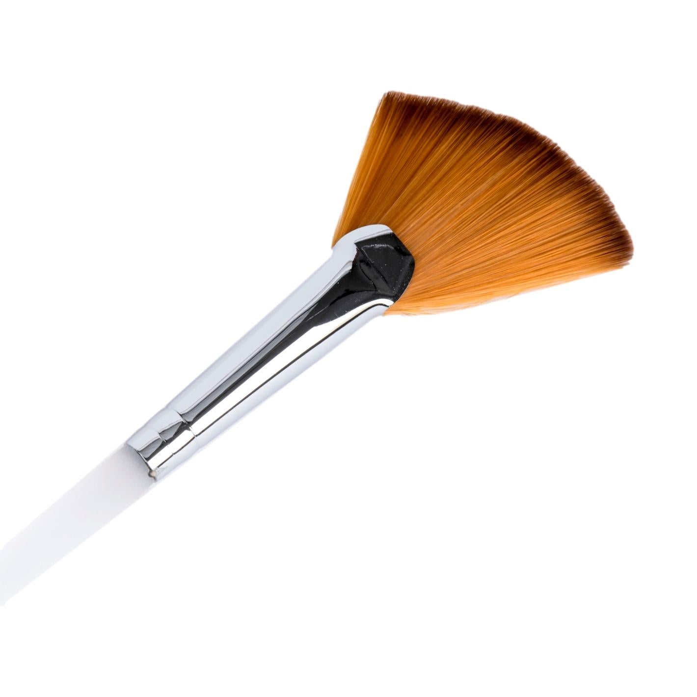 Angled Fan Mask Brush with Synthetic Bristles & Acrylic Handle - 7.75 Inch Professional Makeup Brush for Flawless Foundation & Contouring - Perfect for Liquid, Cream & Powder Cosmetics Application