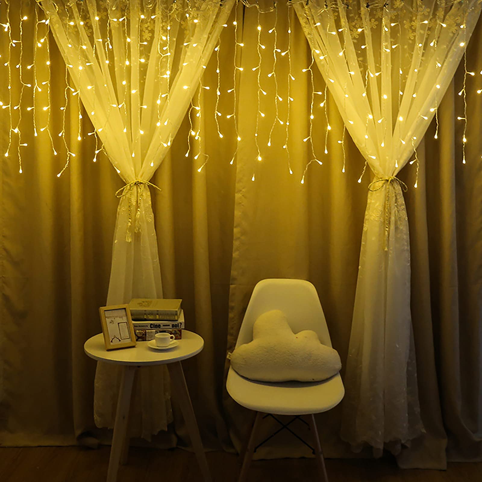 Outdoor LED Net Lights - 100LEDs USB Powered Fairy String Lights with 8 Lighting Modes & Hook - Warm White 3m x 1m for Christmas, Wedding, Garden, Bedroom, Patio Decor - Perfect for Holiday Parties, Romantic Evenings & Outdoor Entertaining