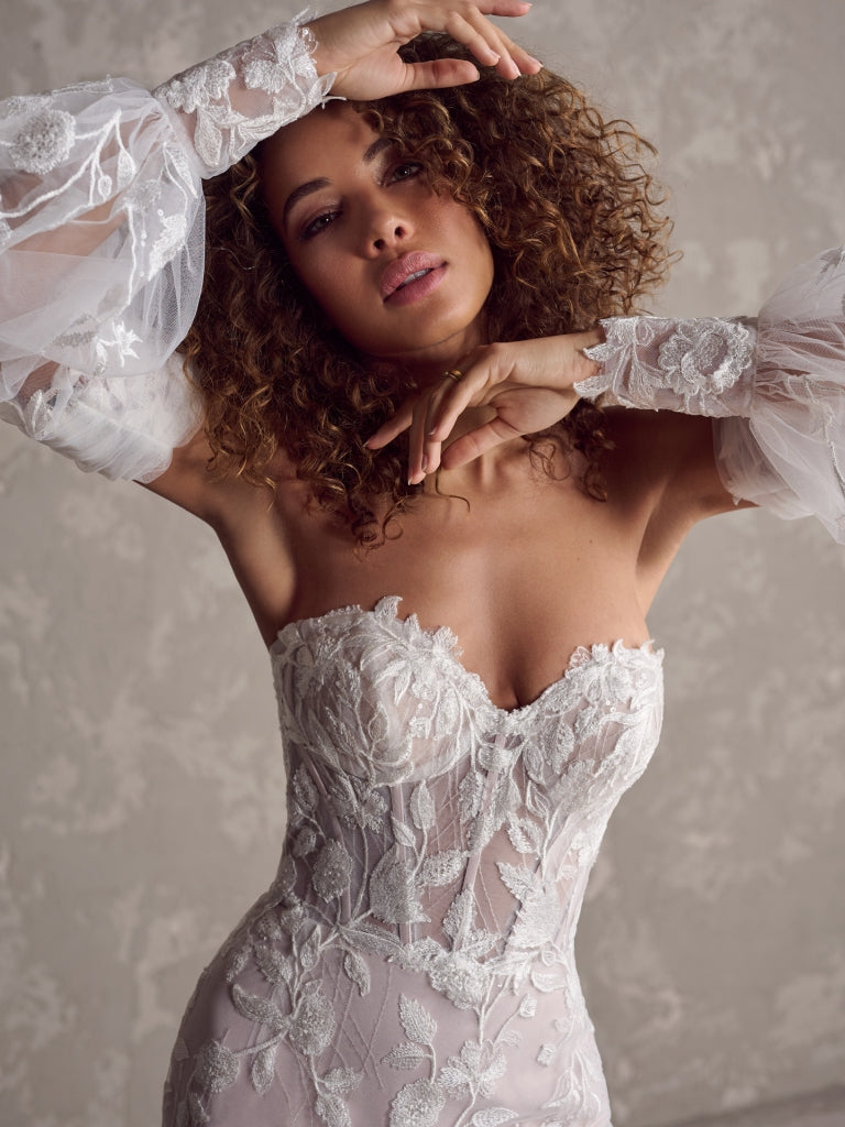 Fairchild by Maggie Sottero - Elegant Lace Wedding Dress with Floral Appliques | Perfect for Bridal Gowns, Formal Events & Special Occasions