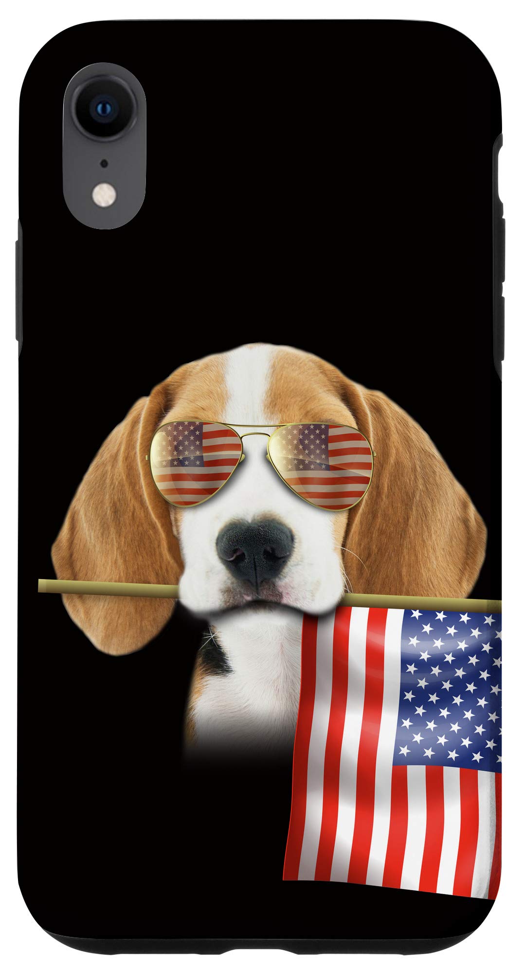 iPhone XR Beagle Dog Patriotic Phone Case - American Flag Design, July 4th Independence Day Gift - Perfect for Dog Lovers & Patriotic Events