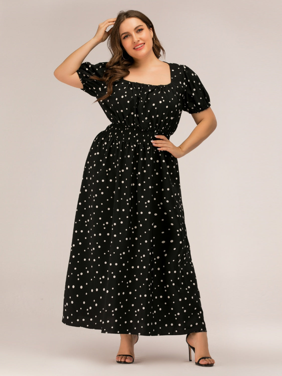 Stylish Plus Size Polka Dot Resort Maxi Dress for Women - Perfect for Beach Vacations, Summer Parties & Casual Outings