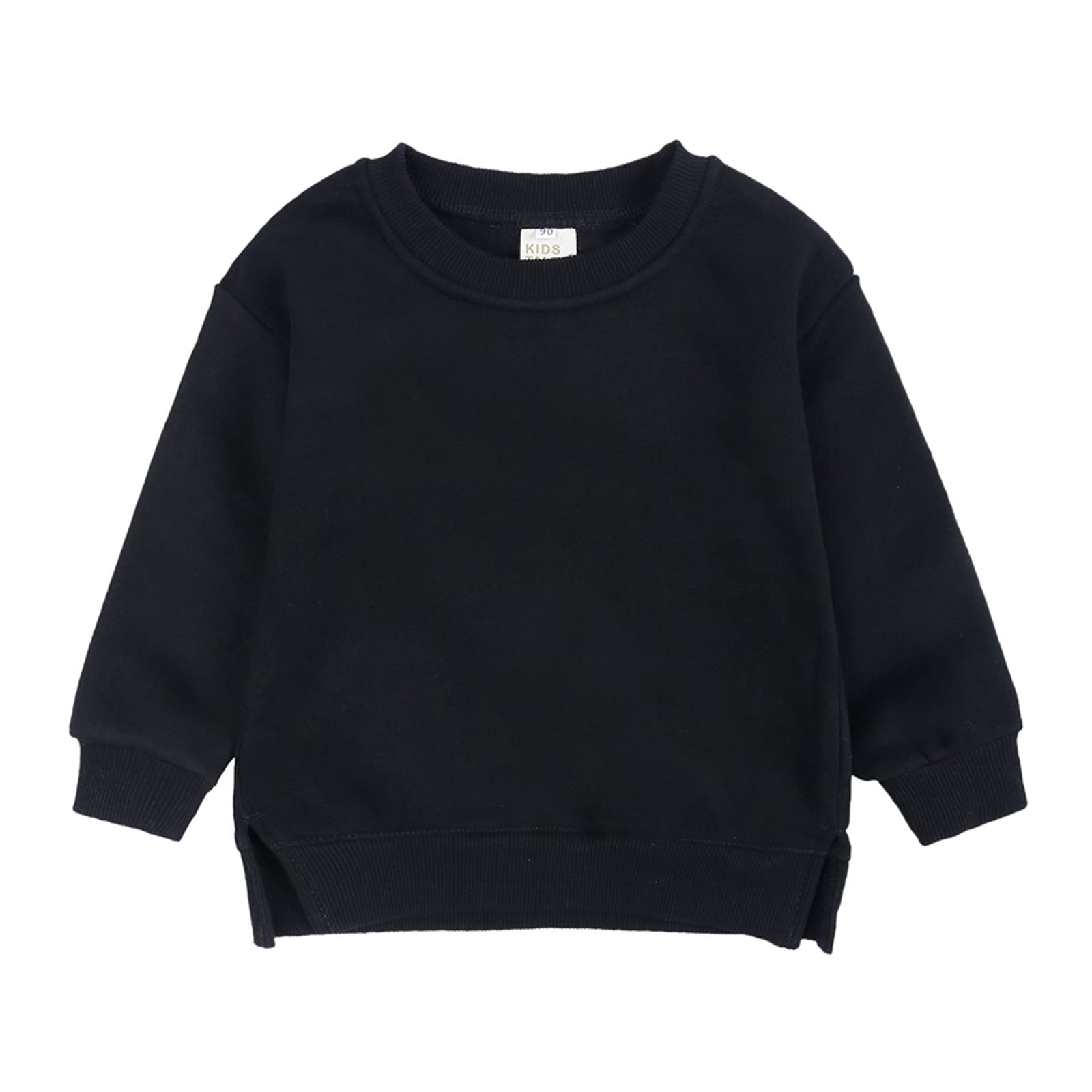 Kids Fleece Pullover Sweatshirt - Soft Casual Solid Color Tops for Baby Girls & Boys | Cozy Winter Wear for Playdates & Outdoor Activities