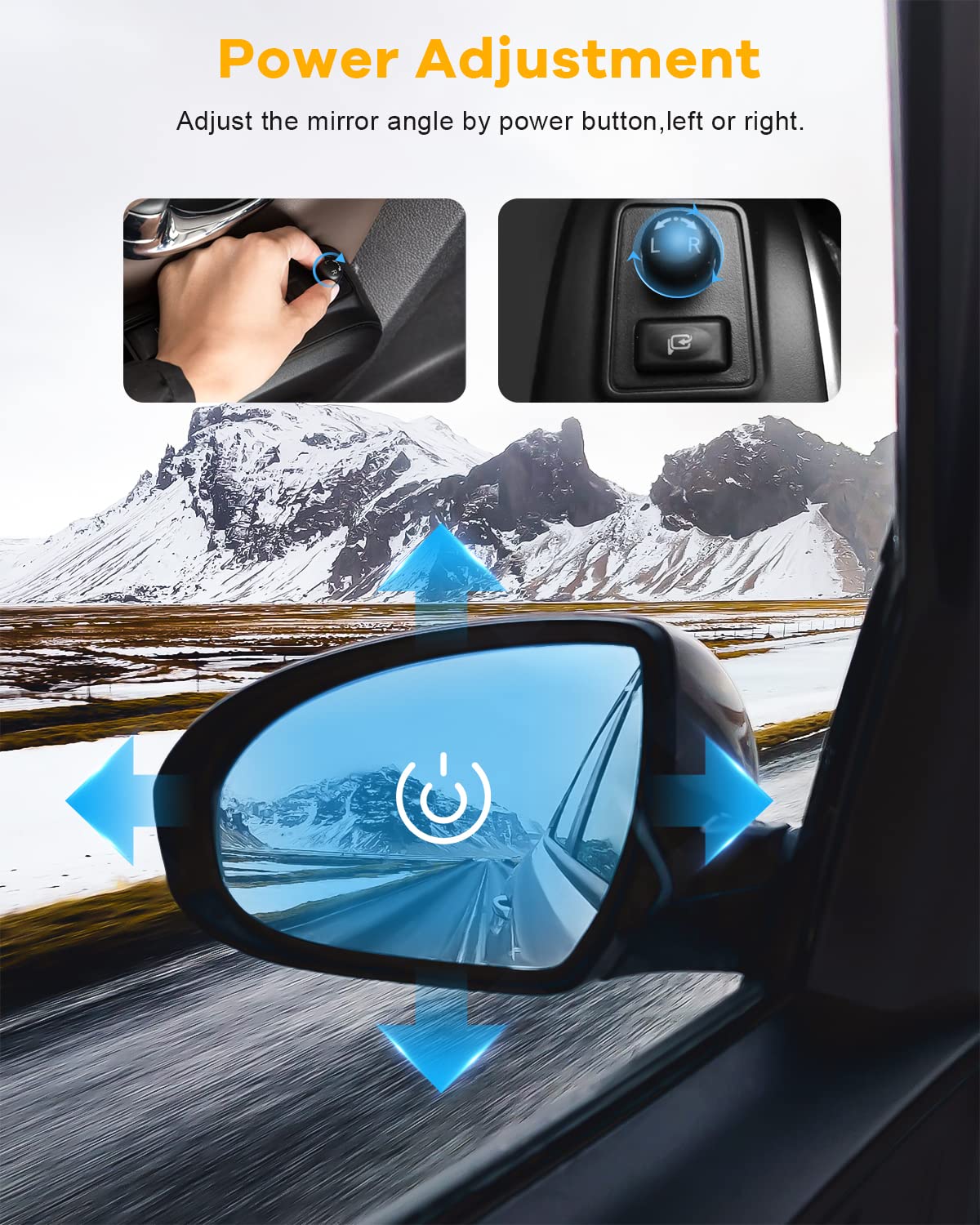 Replacement Side View Mirror Glass for 2002-2006 Chevy Avalanche 1500/2500 & Suburban 1500/2500 - Heated Driver Side Power-Adjustable Exterior Mirror - Perfect for Winter Driving and Enhanced Visibility