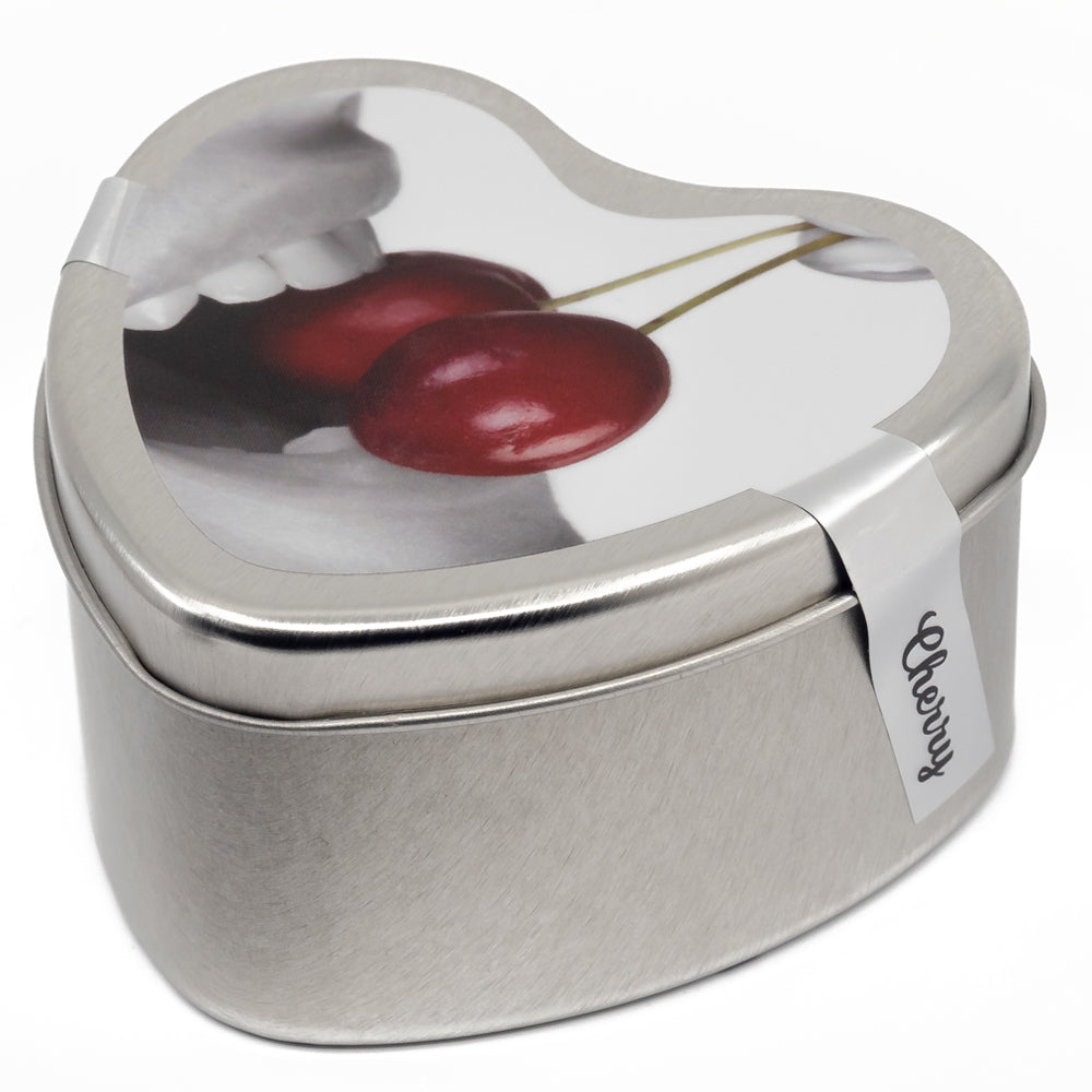 Earthly Body Edible Massage Candle - Cherry Flavor for Romantic Couples & Sensual Massage - Vegan & Natural Ingredients for Relaxation & Intimacy