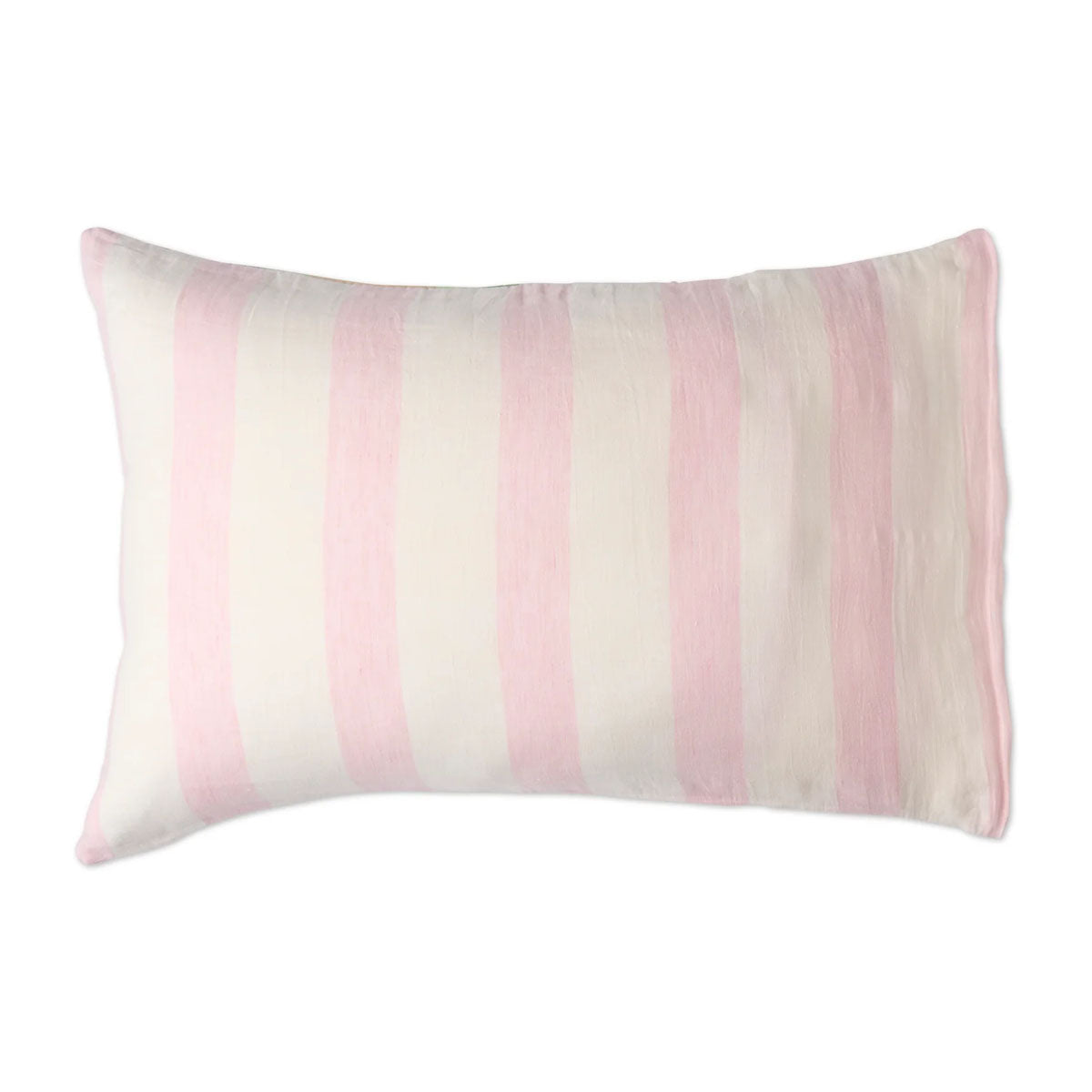 Candy Stripe Linen Pillowcases - Soft Breathable Bedding Set of 2 for Home Decor & Guest Room Styling