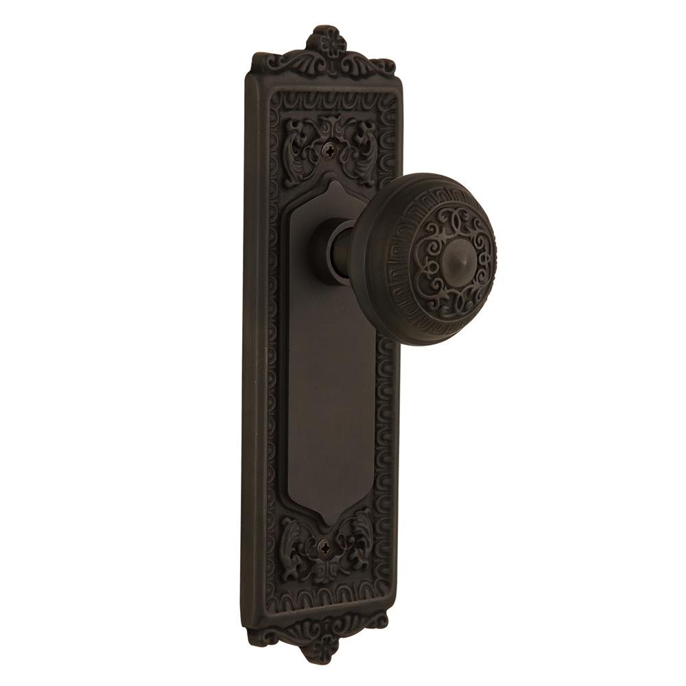 Vintage Egg and Dart Interior Door Handleset with Matching Knob - Oil Rubbed Bronze Finish - Classic Home Decor for Bedroom, Living Room & Office Doors