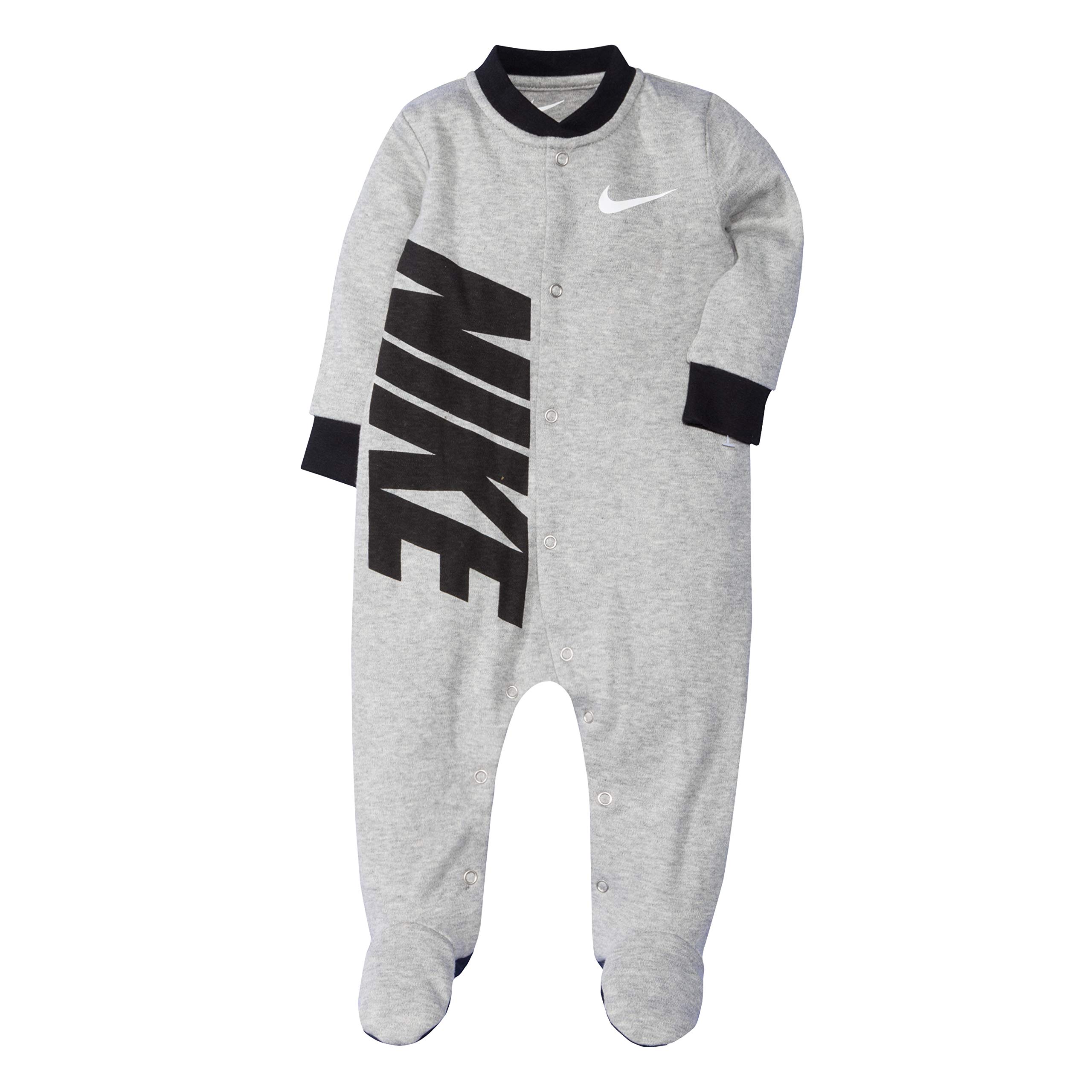 Nike Girls' Graphic Logo Footed Coverall - Soft Baby Jumpsuit for Infants & Toddlers | Perfect for Playtime, Daycare & Outdoor Adventures