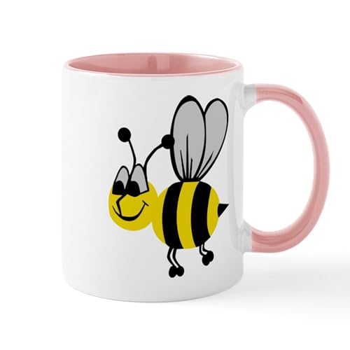 White/Pink Inside - Bee Mug