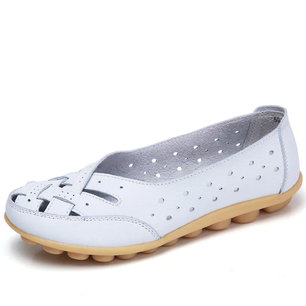 Comfortable Hollow Loafers for Women - Breathable Tendon Sole Slip-On Shoes for Casual Wear, Office & Walking