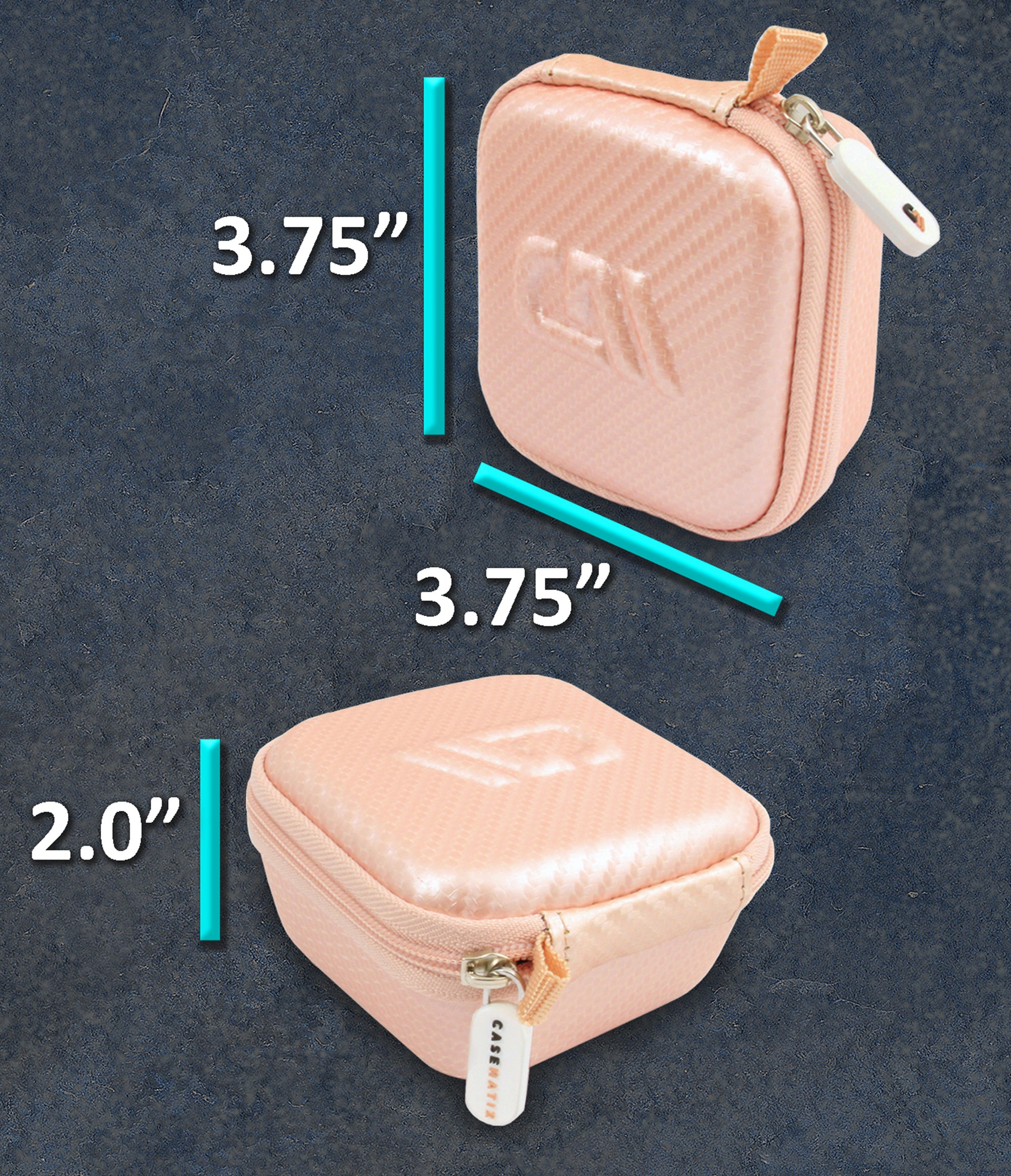 CASEMATIX Hard Shell Travel Case for Bitzee Interactive Digital Pet - Durable Protective Cover with Carabiner Clip (Rose Gold) - Perfect for Travel, School & Playdates