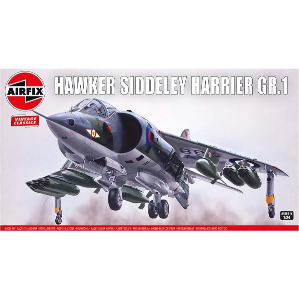 Airfix A18001V 1/24 Scale Hawker Siddeley Harrier GR.1 Model Kit - Perfect for Collectors, Aviation Enthusiasts & DIY Hobby Projects