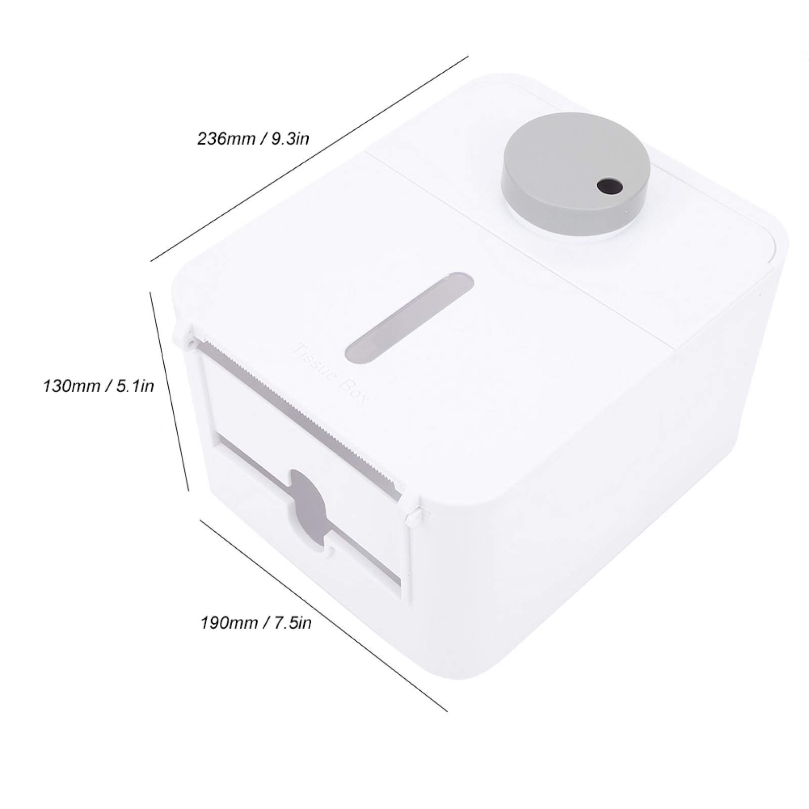 Waterproof Wall-Mounted Toilet Paper Holder with Transparent Window & Storage Drawer - Multifunctional Bathroom Tissue Dispenser for Regular Rolls (7.5