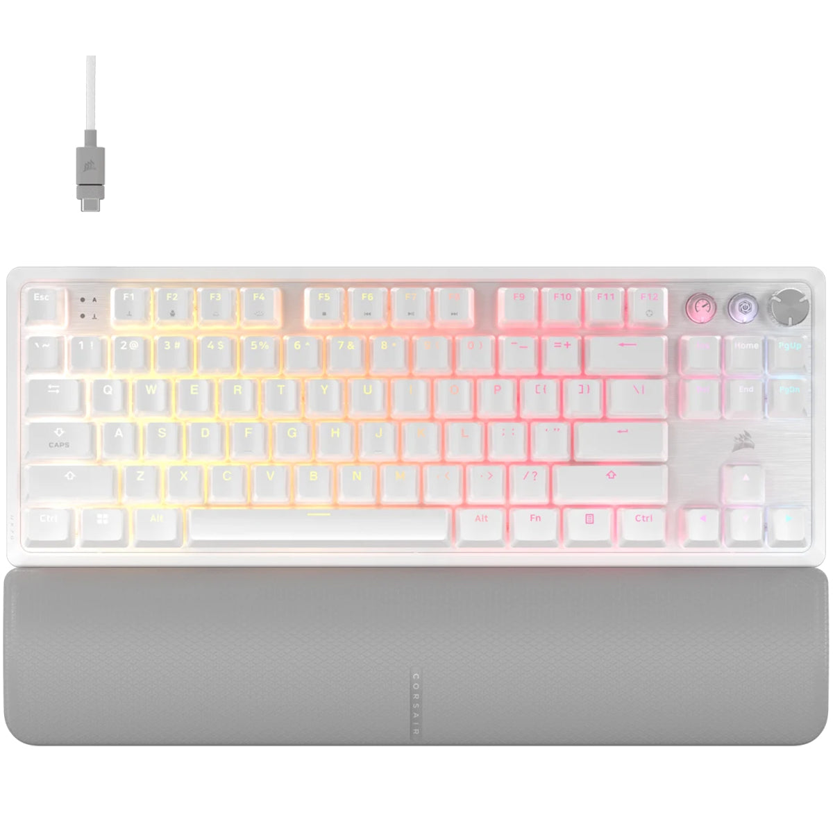Corsair K70 Pro TKL Hall Effect Gaming Keyboard - Magnetic Switch, White - Perfect for Competitive Gaming & Typing