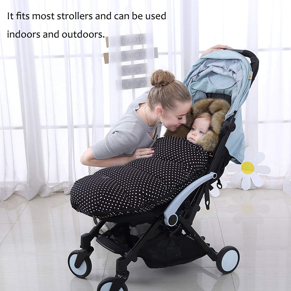 Cozy Baby Stroller Footmuff - Detachable Winter Pram Cover with Windproof & Waterproof Design for Newborns & Toddlers - Warm Fleece Lining, Machine Washable (Pink) - Perfect for Strolls in Cold Weather, Snowy Days & Outdoor Adventures