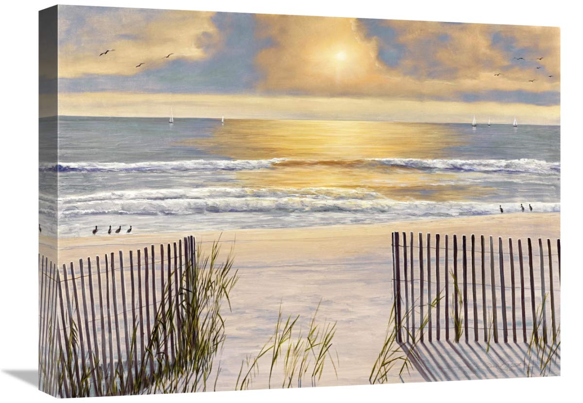 18 x 24 Inch Coastal Beach Light Art Print by Diane Romanello - Sunset Ocean Wall Decor for Living Room, Bedroom & Office