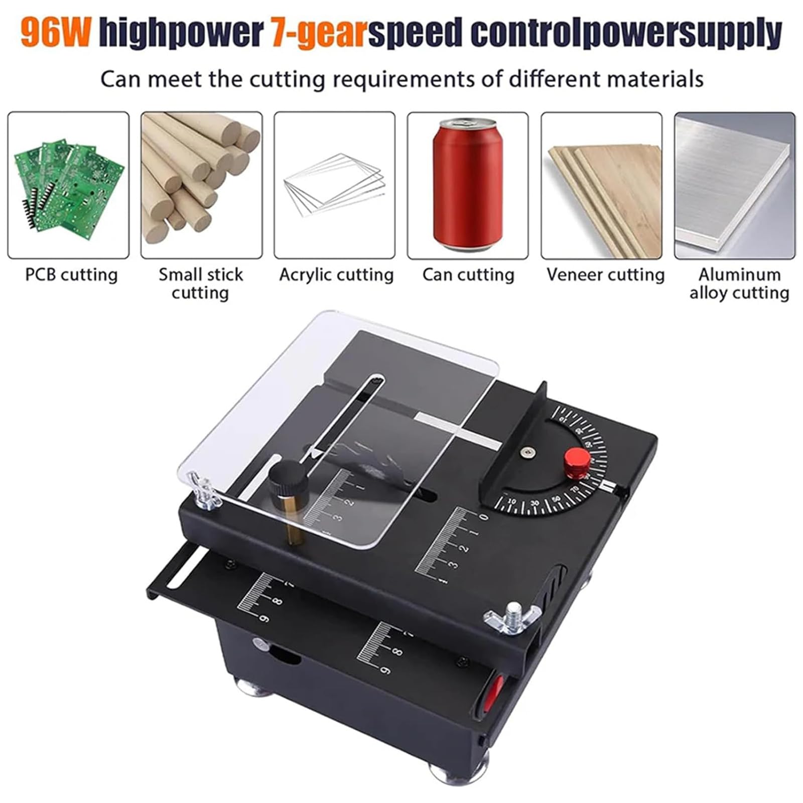 Mini Multi-Functional Table Saw for Woodworking & Crafts - 1/2