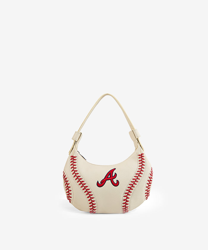 MLB Atlanta Braves Crossbody Hobo Bag for Women - Stylish & Comfortable Purse for Baseball Games, Travel & Everyday Use
